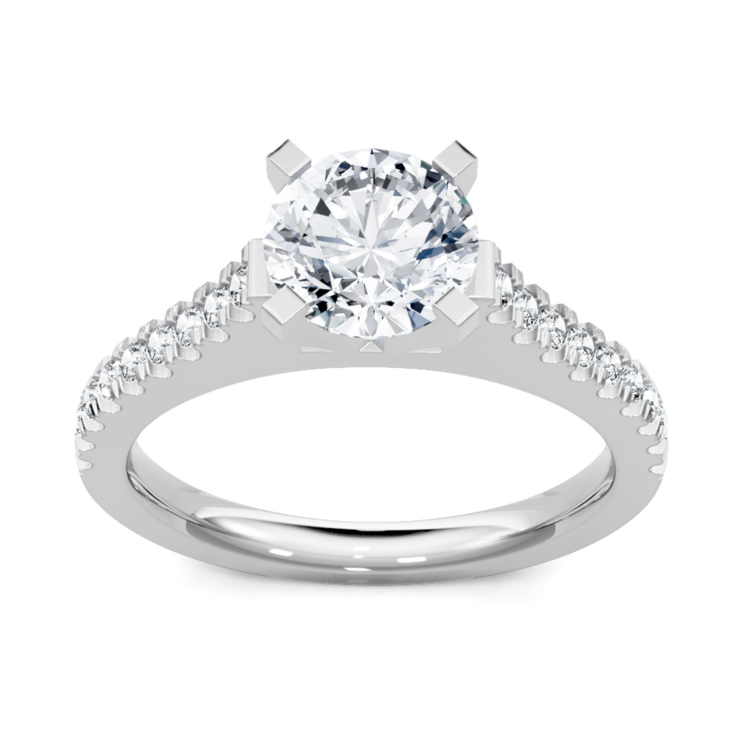 Imagine Bridal 14K White Gold Round Diamond Engagement Ring 0.25ct