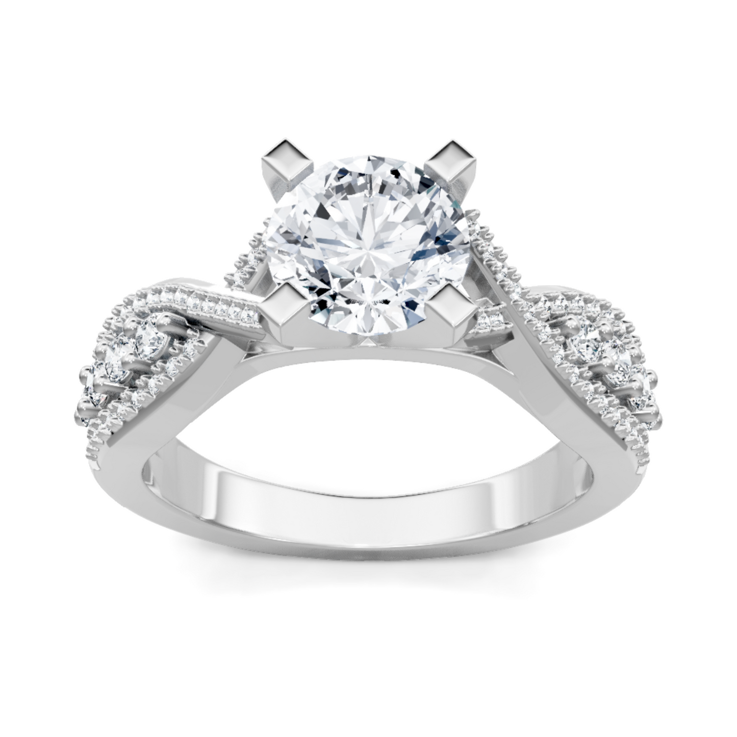 Imagine Bridal 14K White Gold Round Diamond Engagement Ring 0.33ct