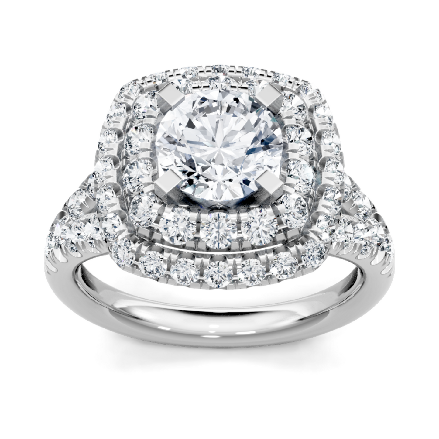Imagine Bridal 14K White Gold Cushion Diamond Engagement Ring 0.10ct