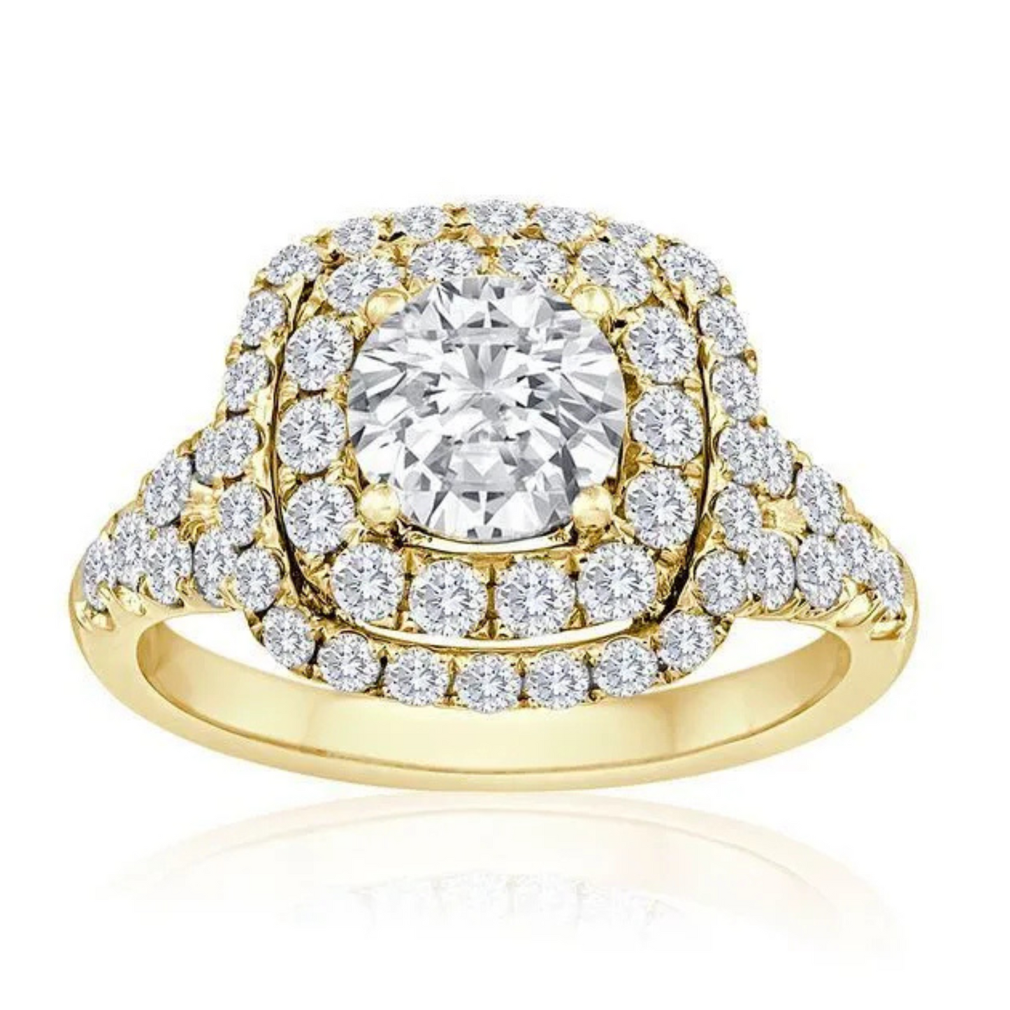 Imagine Bridal 14K White Gold Cushion Diamond Engagement Ring 0.10ct