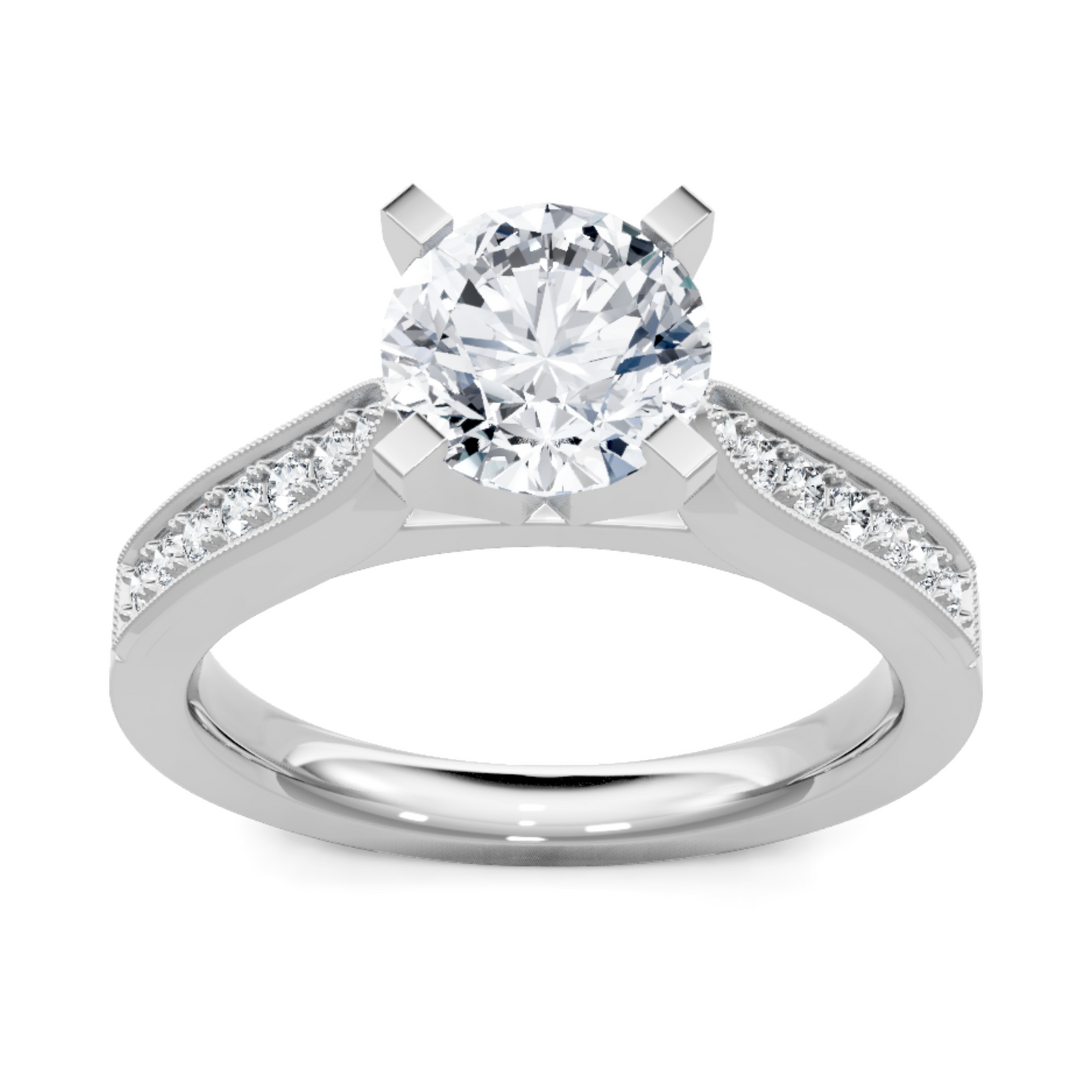 Imagine Bridal 14K White Gold Round Diamond Engagement Ring 0.17ct