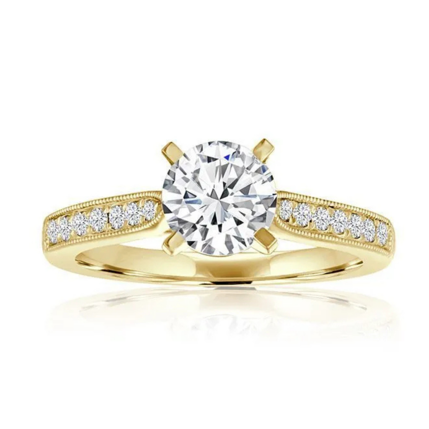Imagine Bridal 14K White Gold Round Diamond Engagement Ring 0.17ct