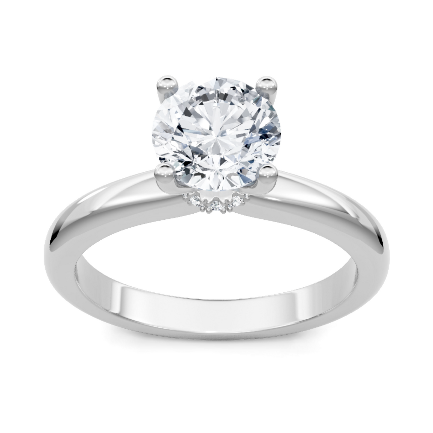 Imagine Bridal 14K White Gold Round Diamond Engagement Ring 0.04ct