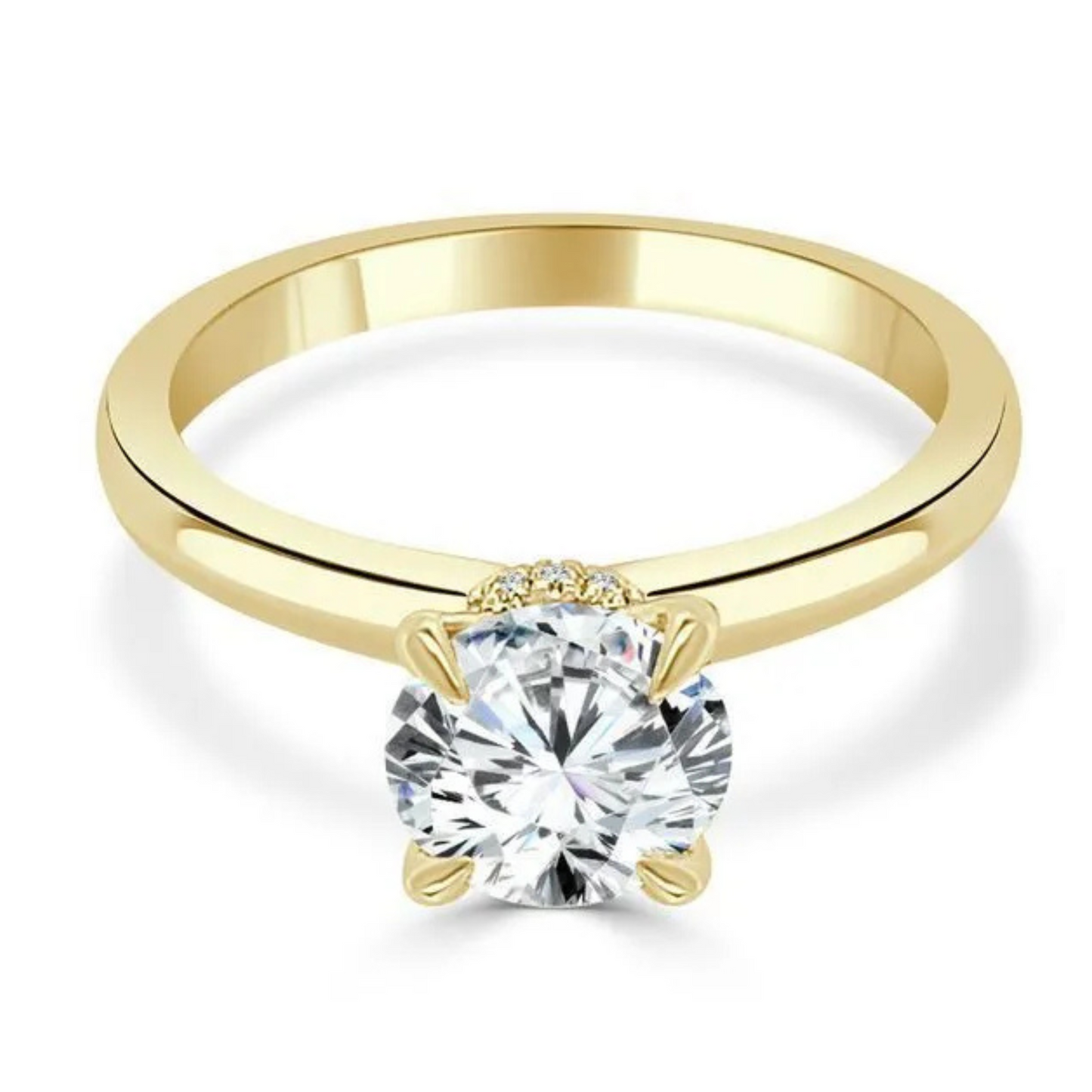 Imagine Bridal 14K White Gold Round Diamond Engagement Ring 0.04ct