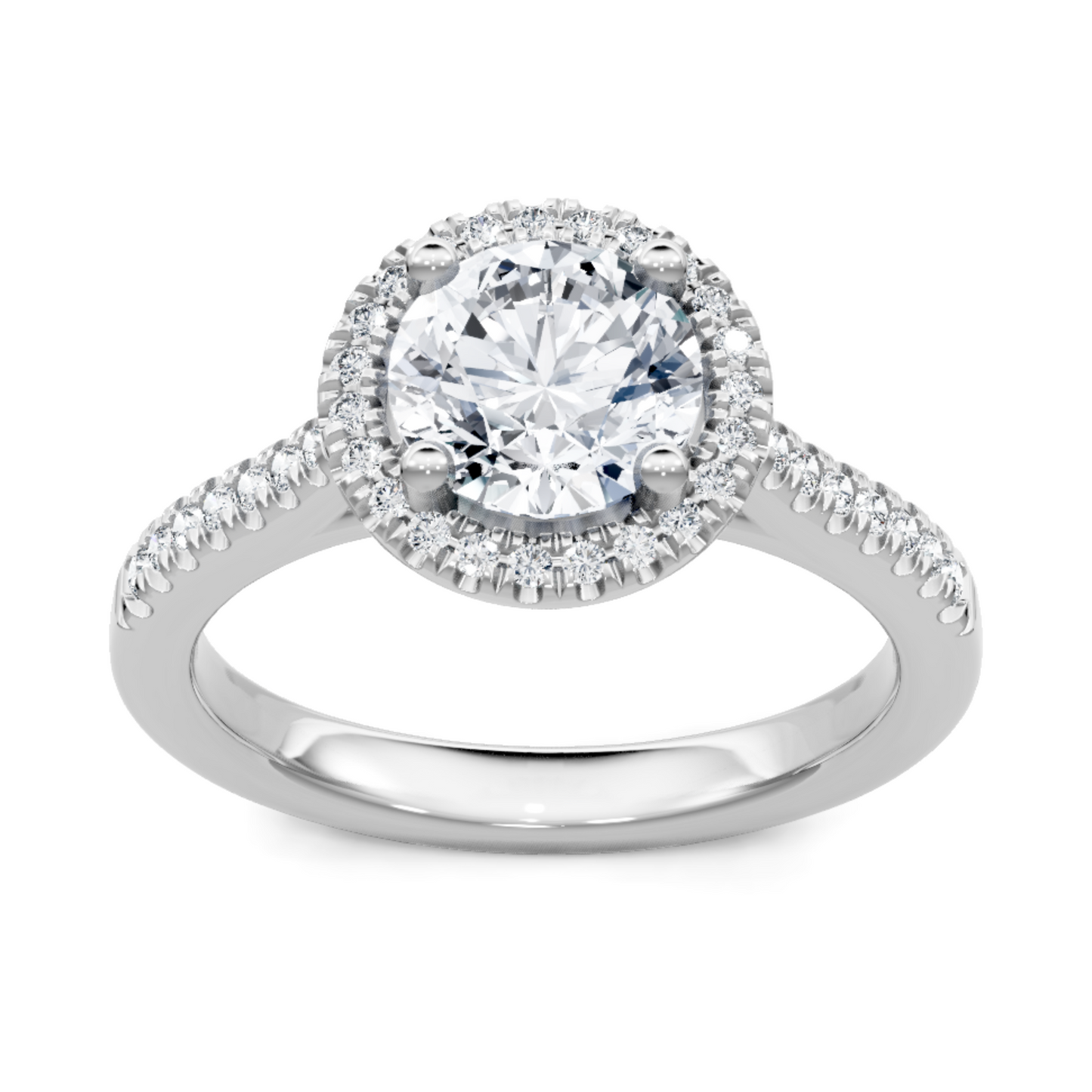 Imagine Bridal 14K White Gold Round Diamond Engagement Ring 0.20ct