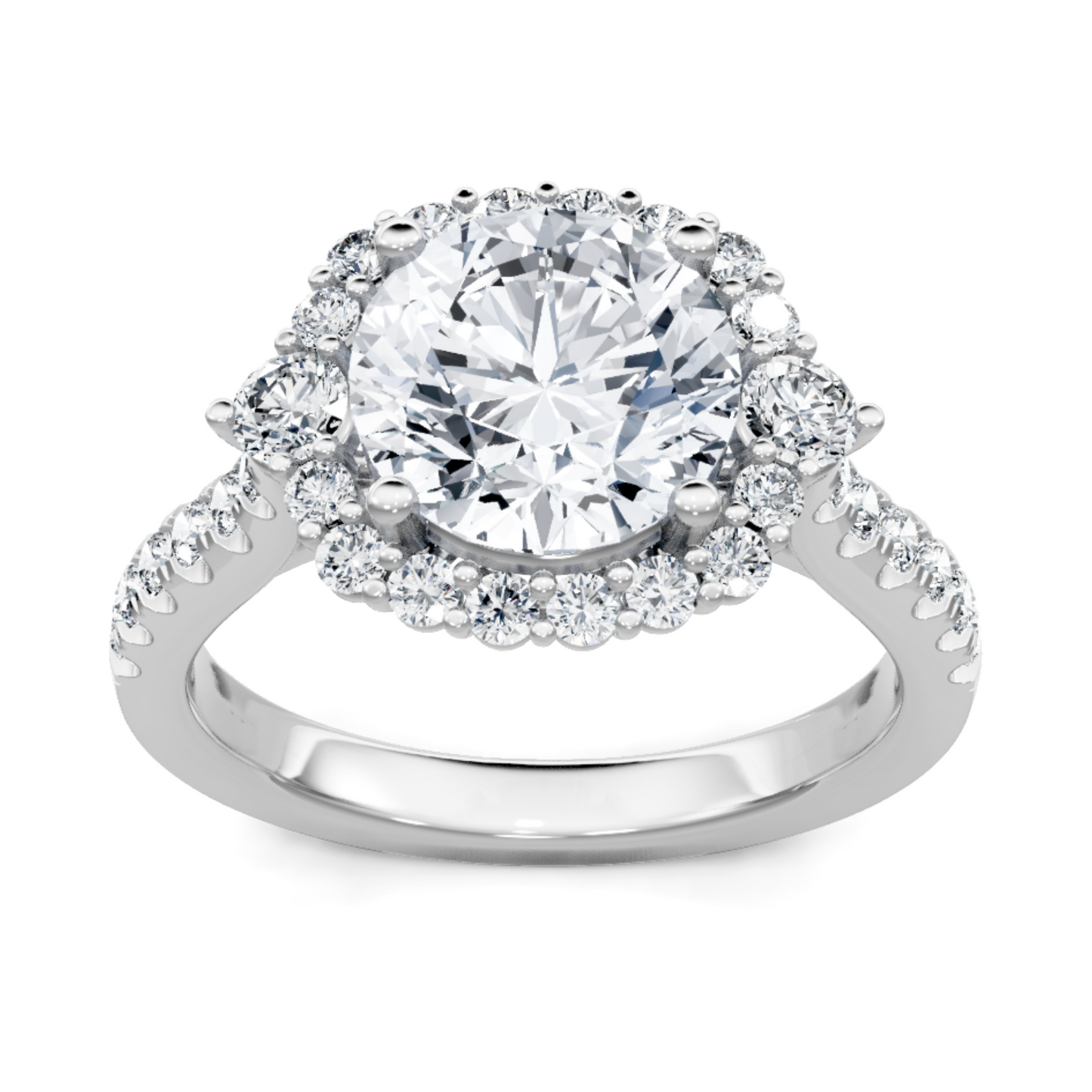 Imagine Bridal 14K White Gold Round Diamond Engagement Ring 0.62ct