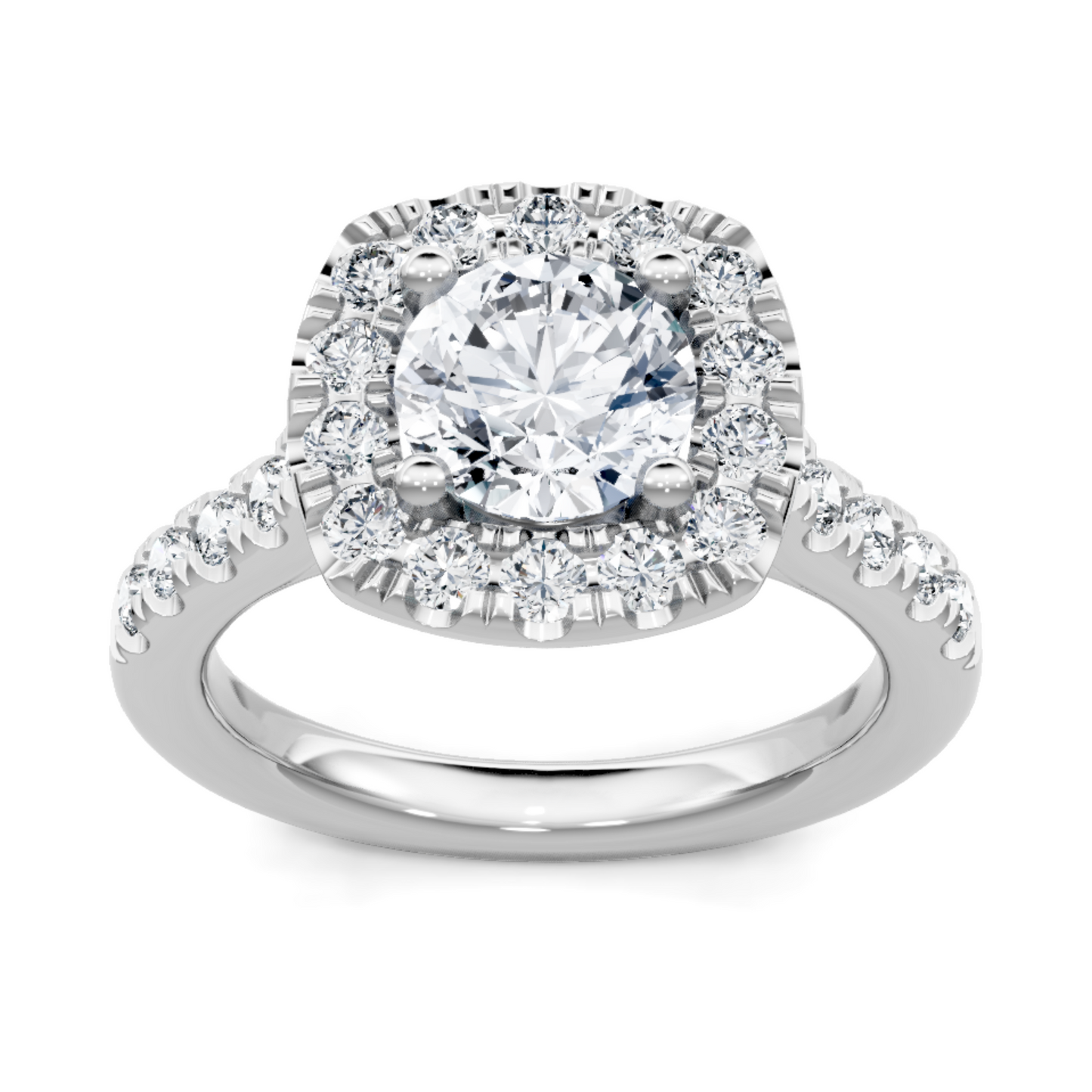 Imagine Bridal 14K White Gold Round Diamond Engagement Ring 0.90ct