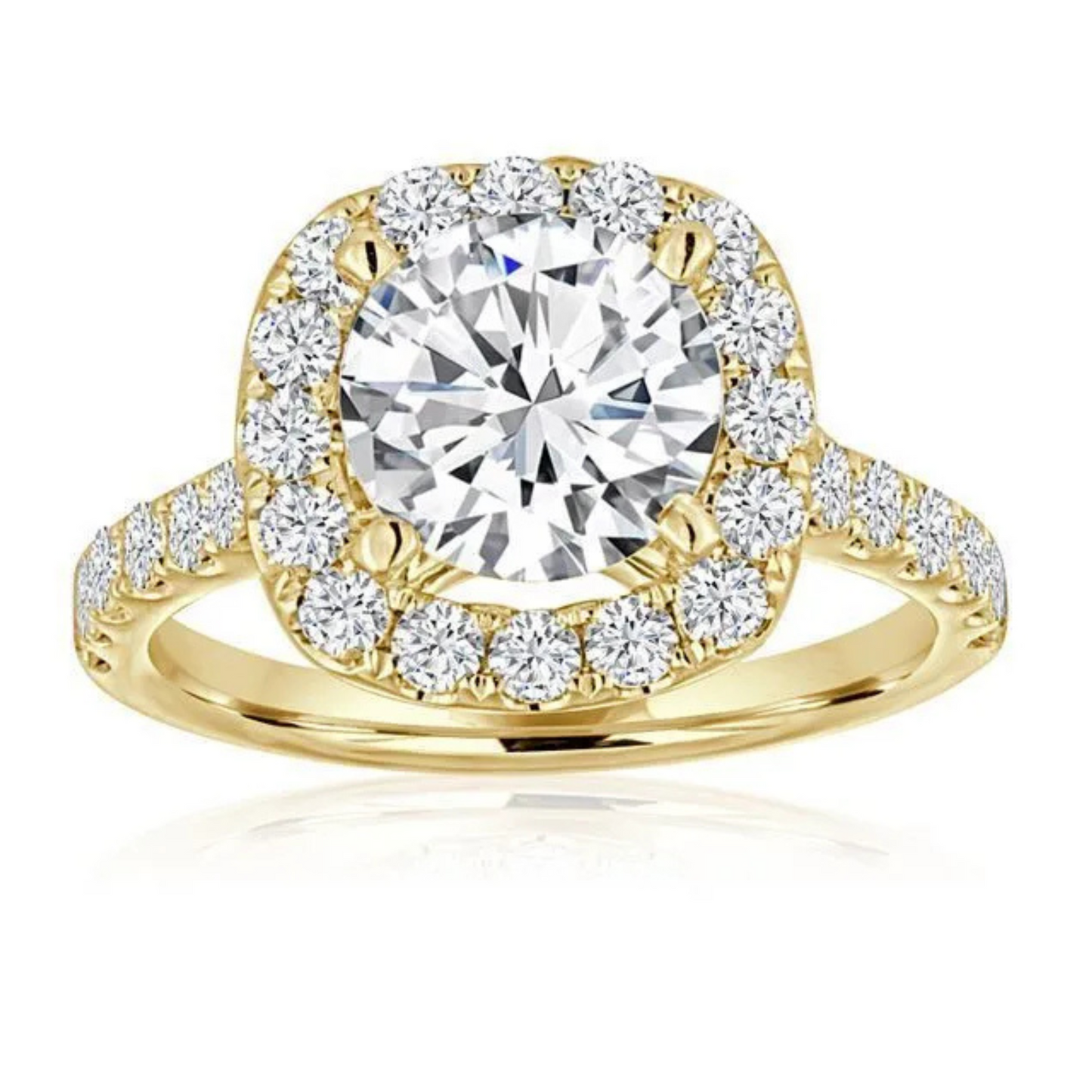 Imagine Bridal 14K White Gold Round Diamond Engagement Ring 0.90ct