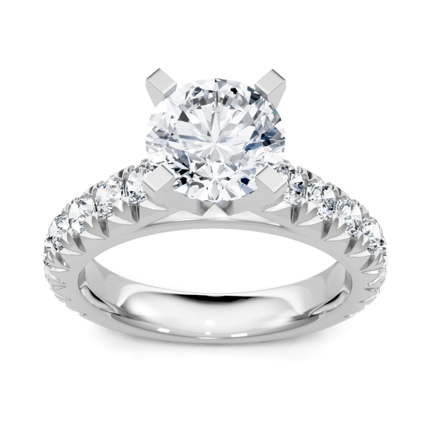 Imagine Bridal 14K White Gold Round Diamond Engagement Ring 0.67ct