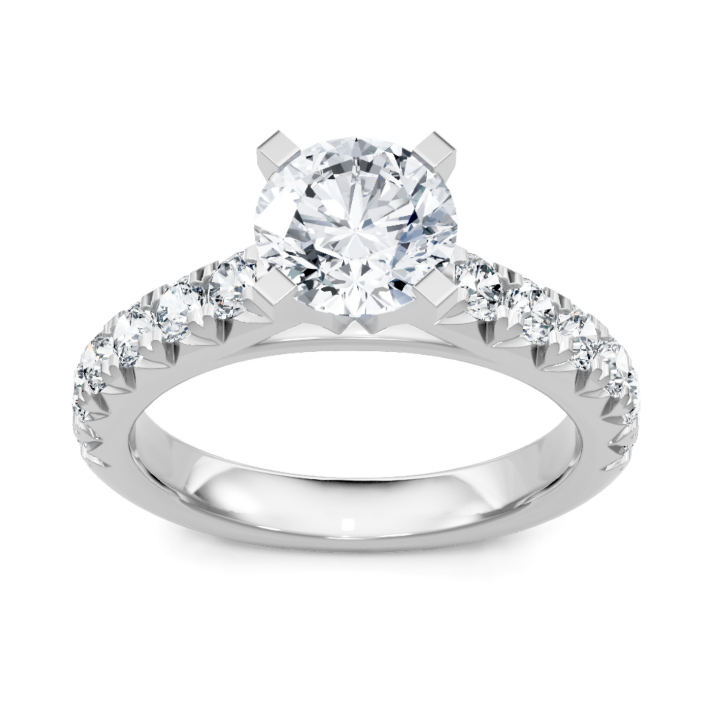 Imagine Bridal 14K White Gold Round Diamond Engagement Ring 0.62ct