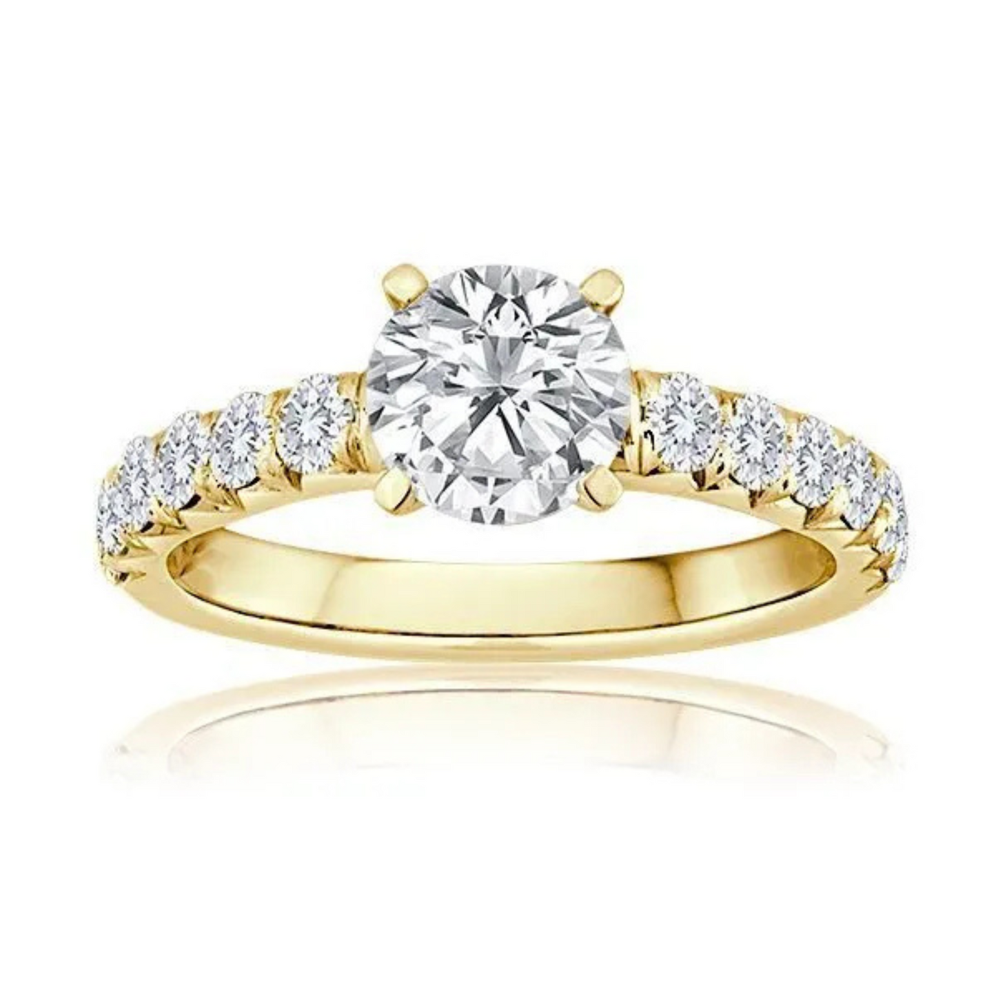 Imagine Bridal 14K White Gold Round Diamond Engagement Ring 0.62ct