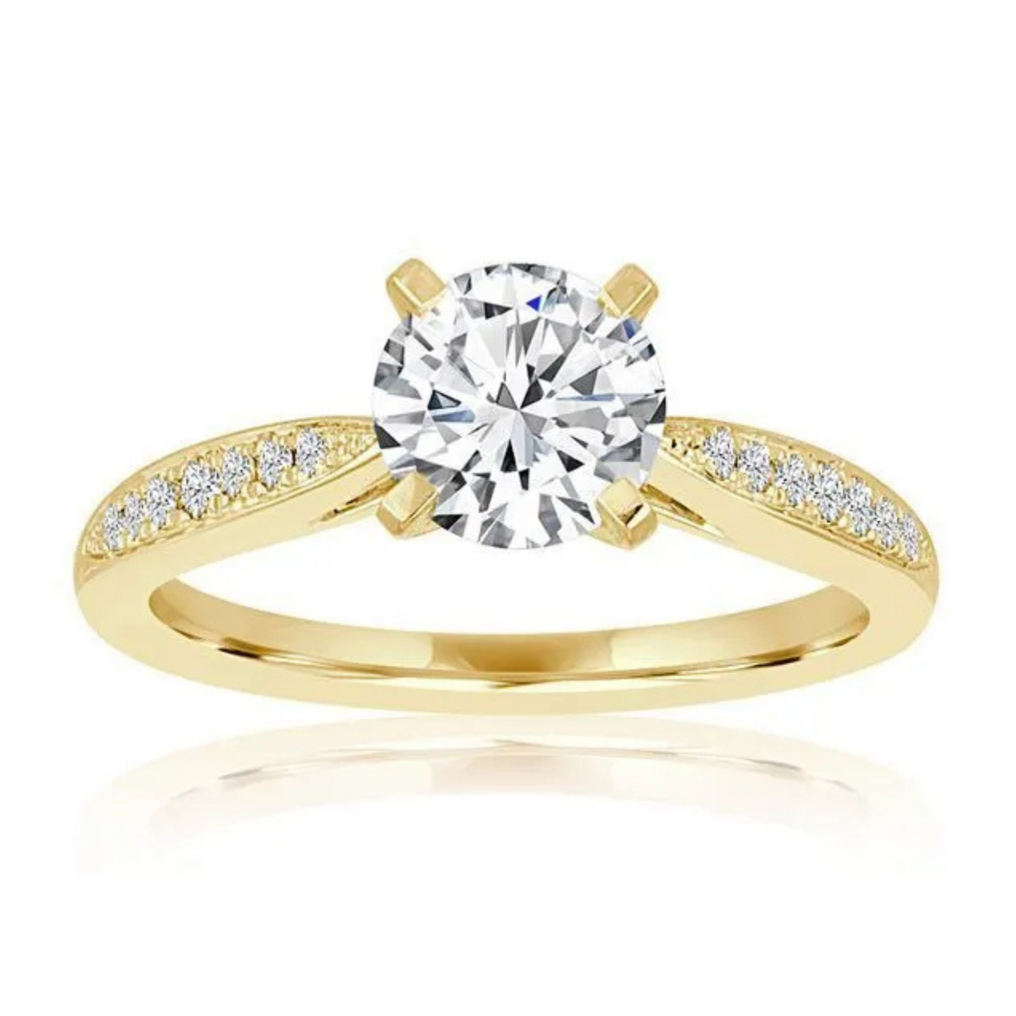 Imagine Bridal 14K White Gold Round Diamond Engagement Ring 0.10ct