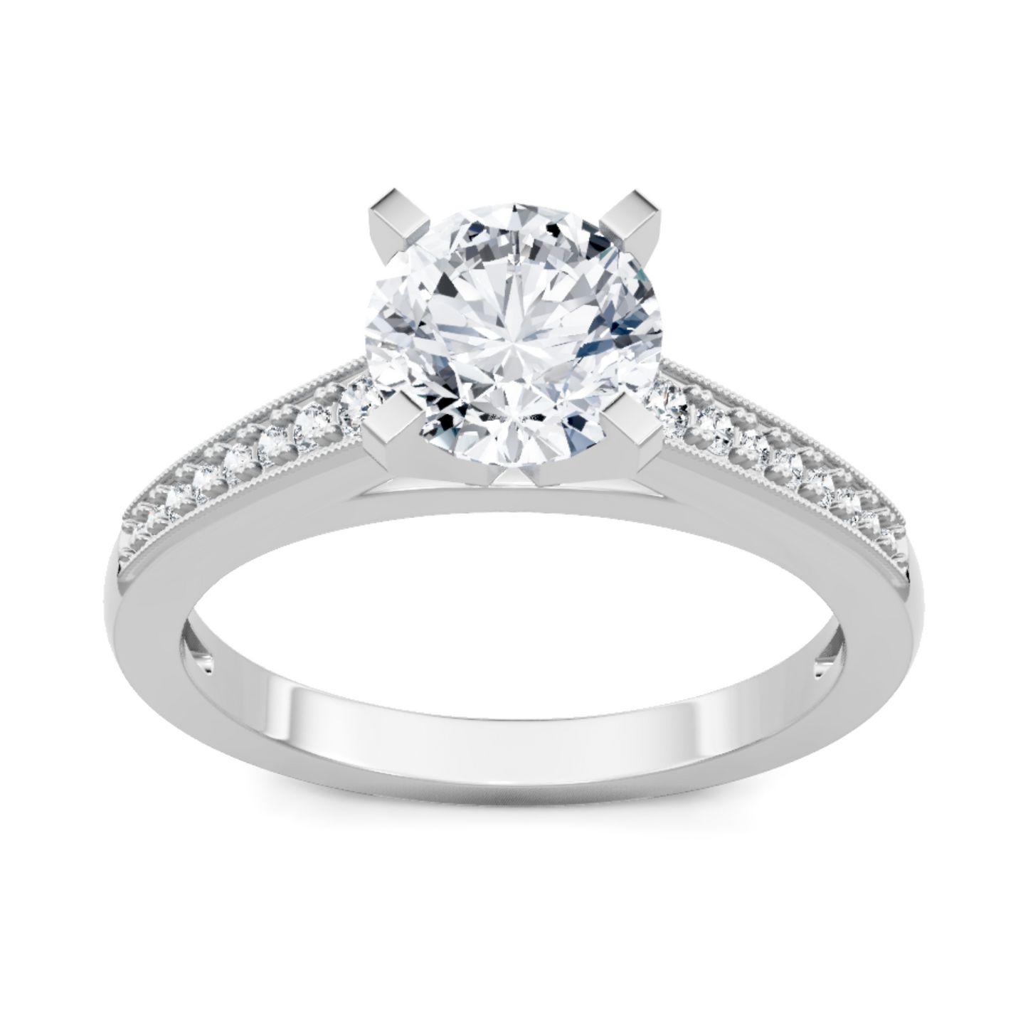 Imagine Bridal 14K White Gold Round Diamond Engagement Ring 0.17ct