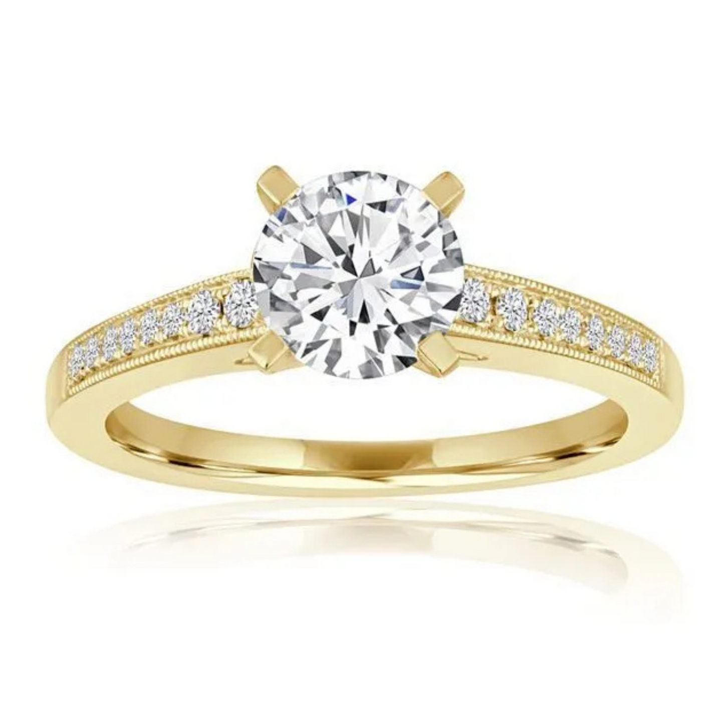 Imagine Bridal 14K White Gold Round Diamond Engagement Ring 0.17ct