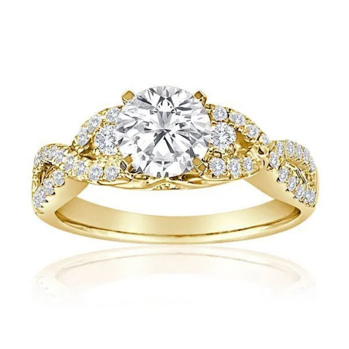 Imagine Bridal 14K White Gold Round Diamond Engagement Ring 0.38ct
