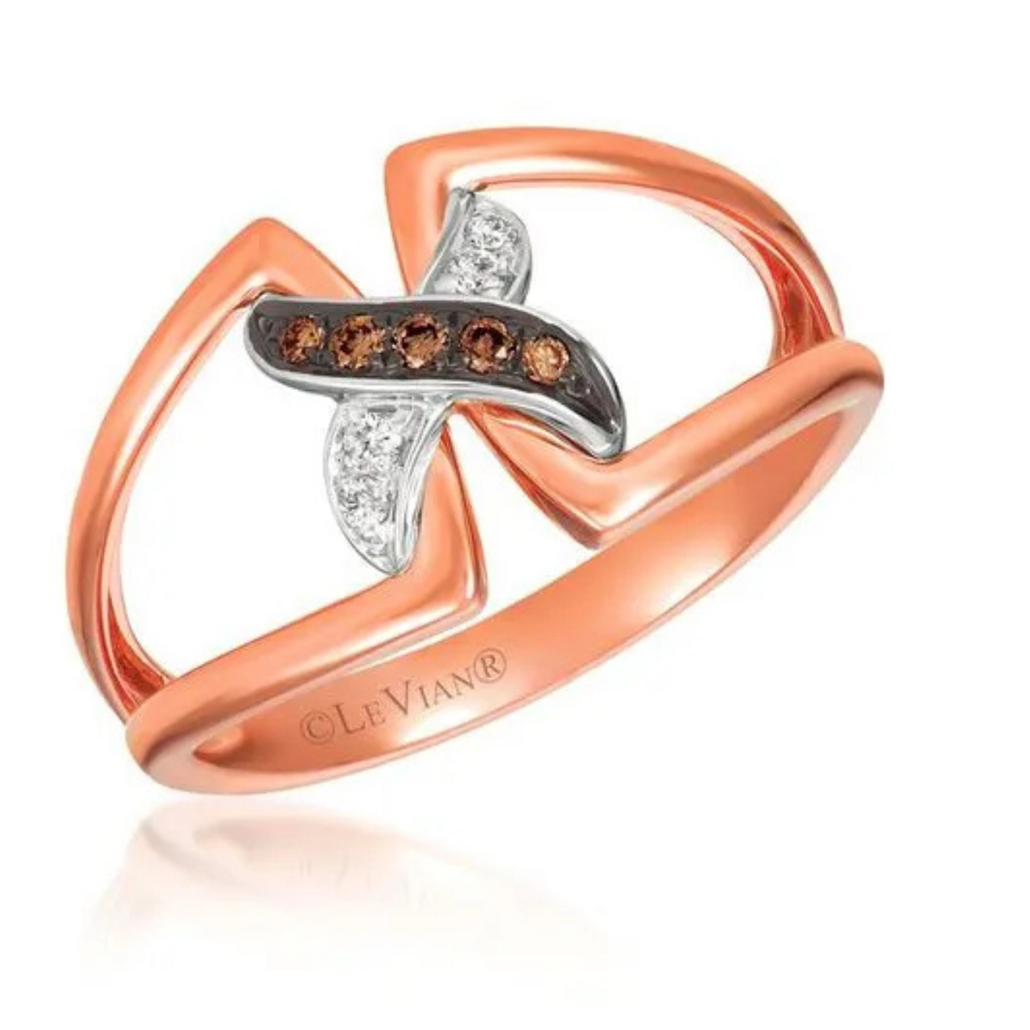Le Vian Chocolatier Two-Tone Chocolate & Vanilla Diamond Ring 0.05ct