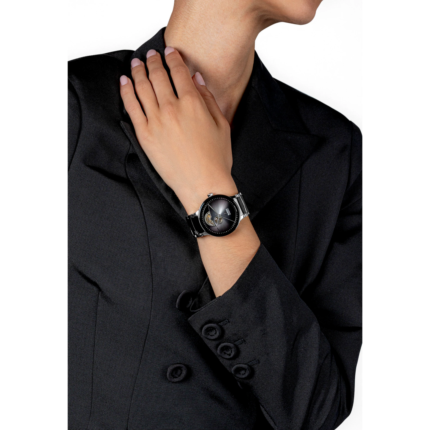 Rado Centrix Black Open Heart Automatic Watch 39.5 mm