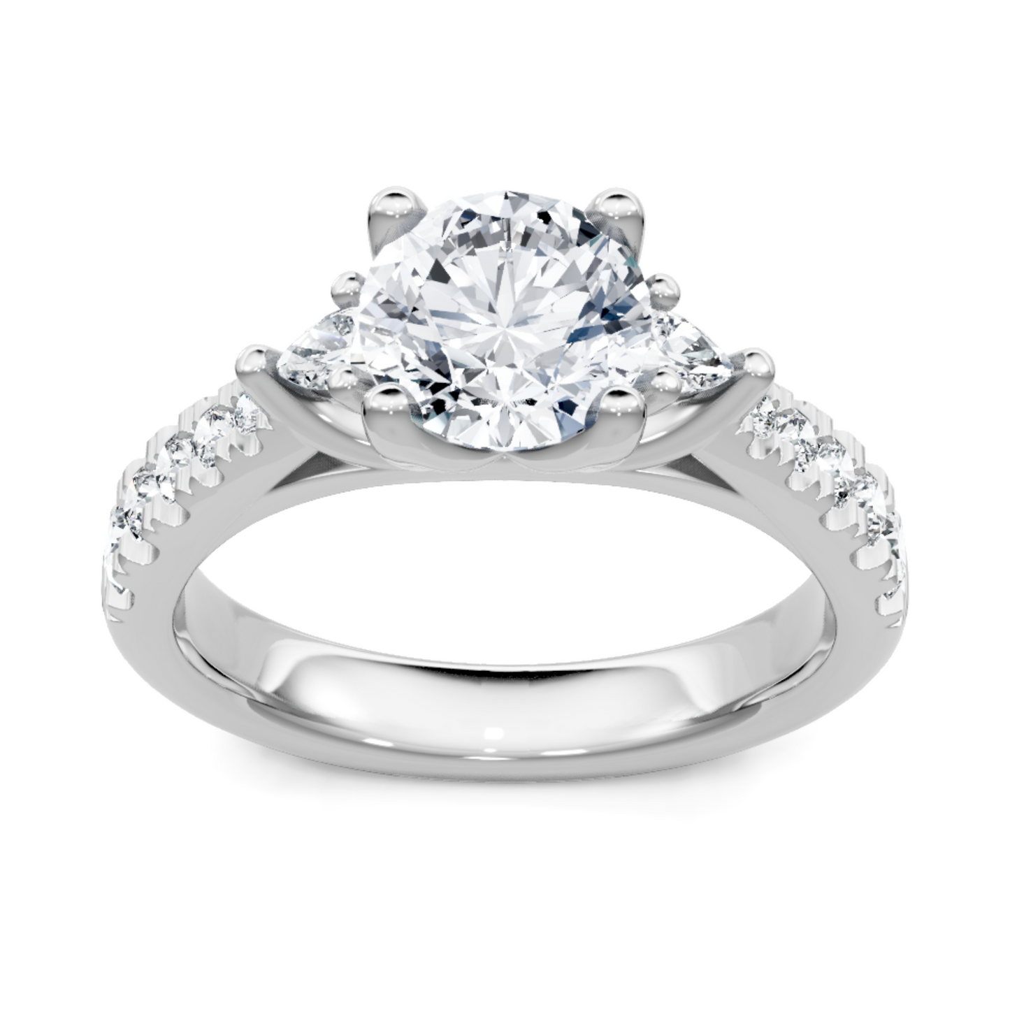 Imagine Bridal 14K White Gold Pear Diamond Engagement Ring 0.10ct