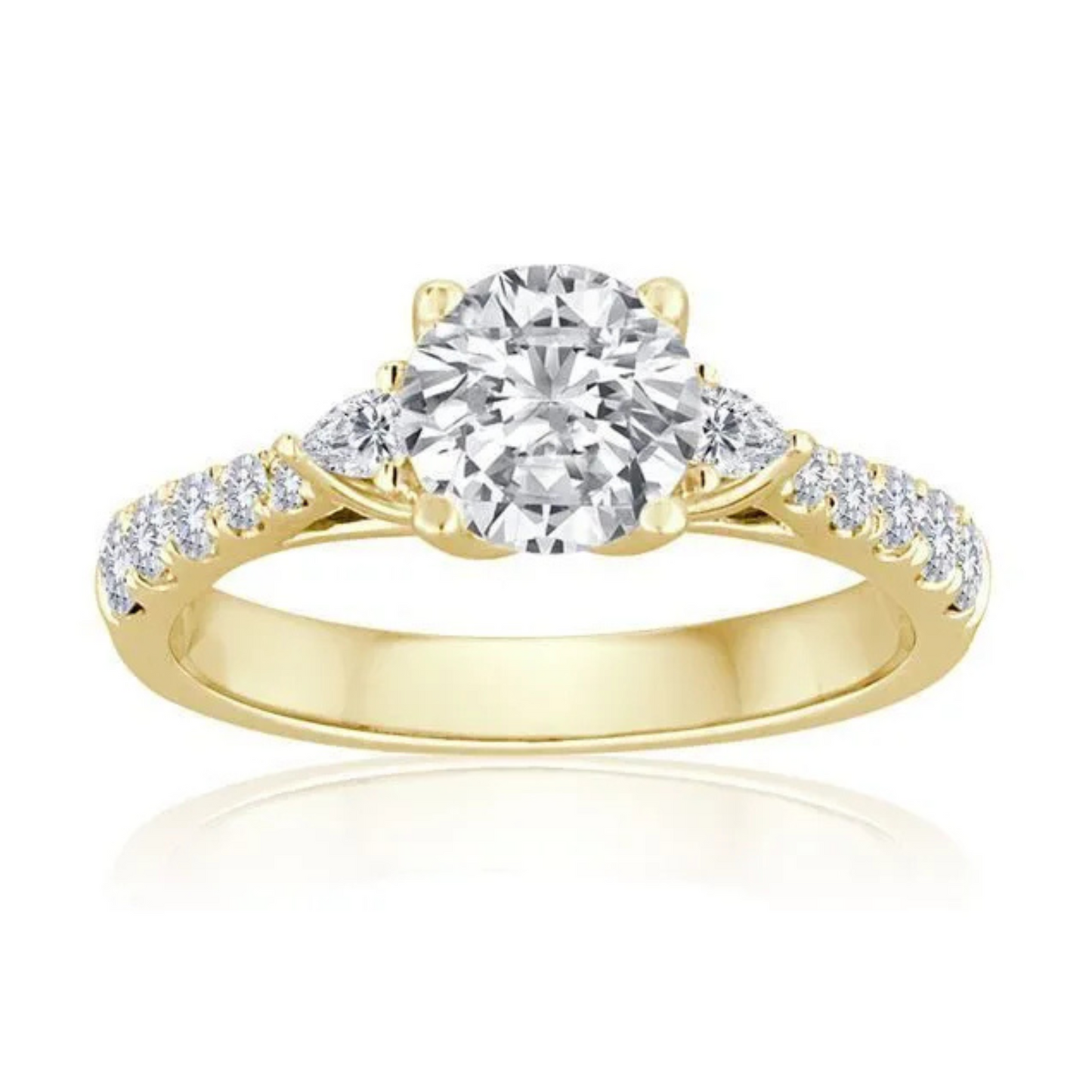 Imagine Bridal 14K White Gold Pear Diamond Engagement Ring 0.10ct