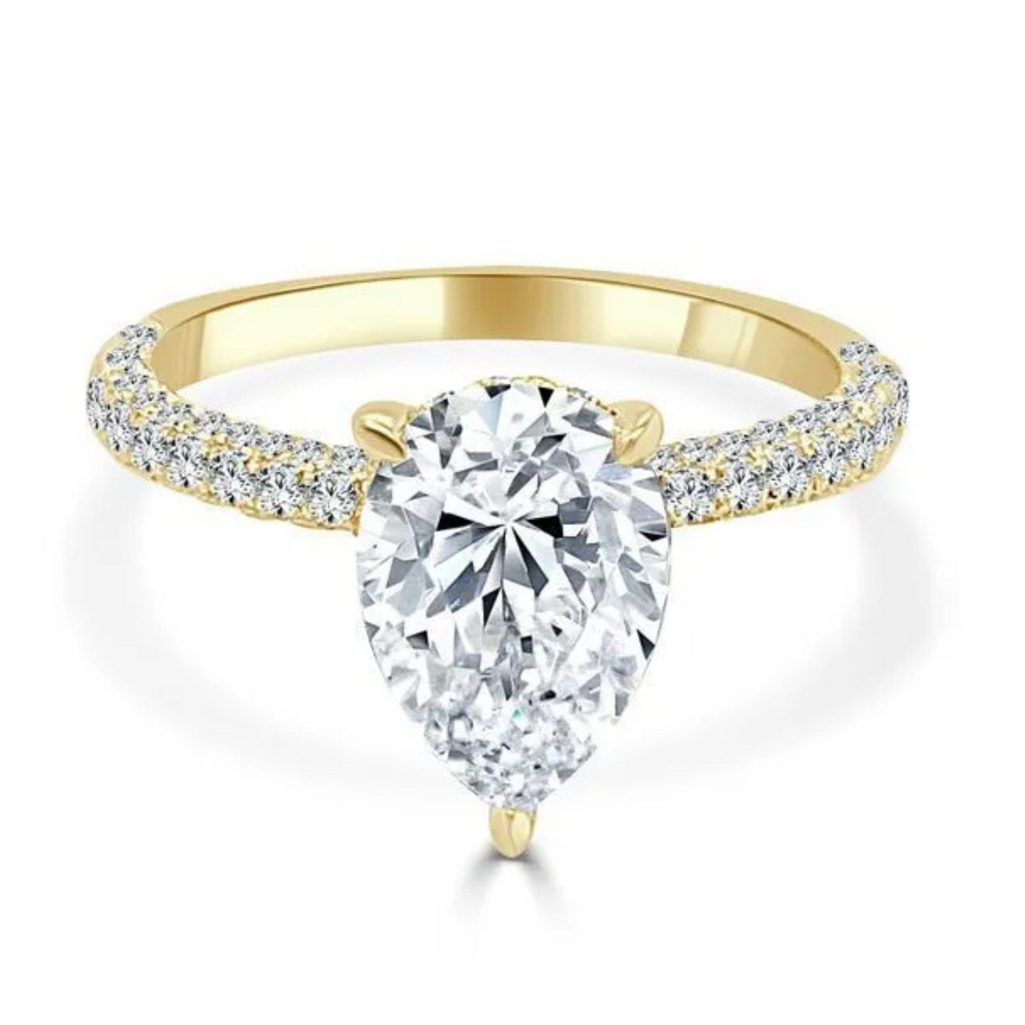 Imagine Bridal 14K White Gold Pear Diamond Engagement Ring 0.62ct