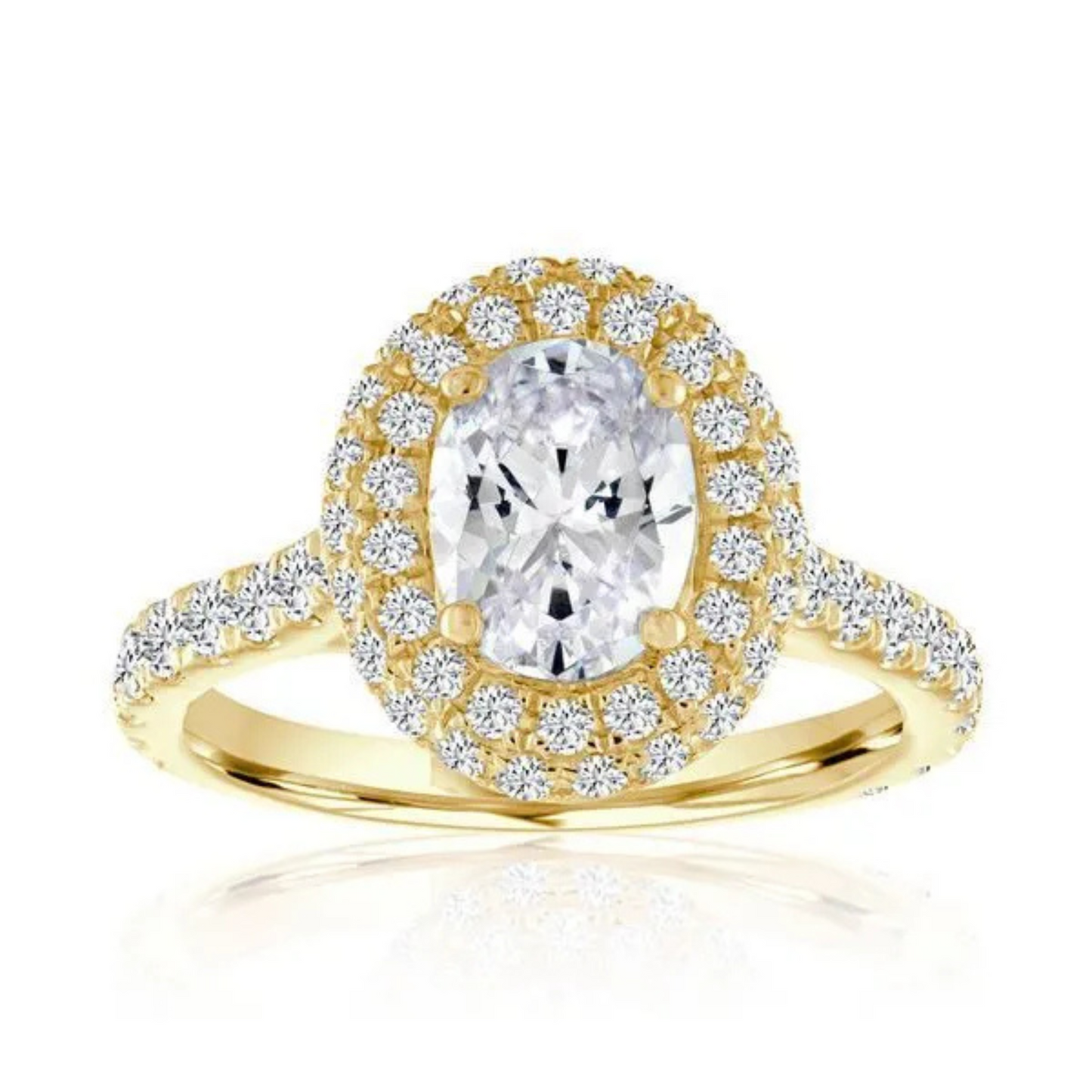 Imagine Bridal 14K White Gold Oval Diamond Engagement Ring 1.25ct