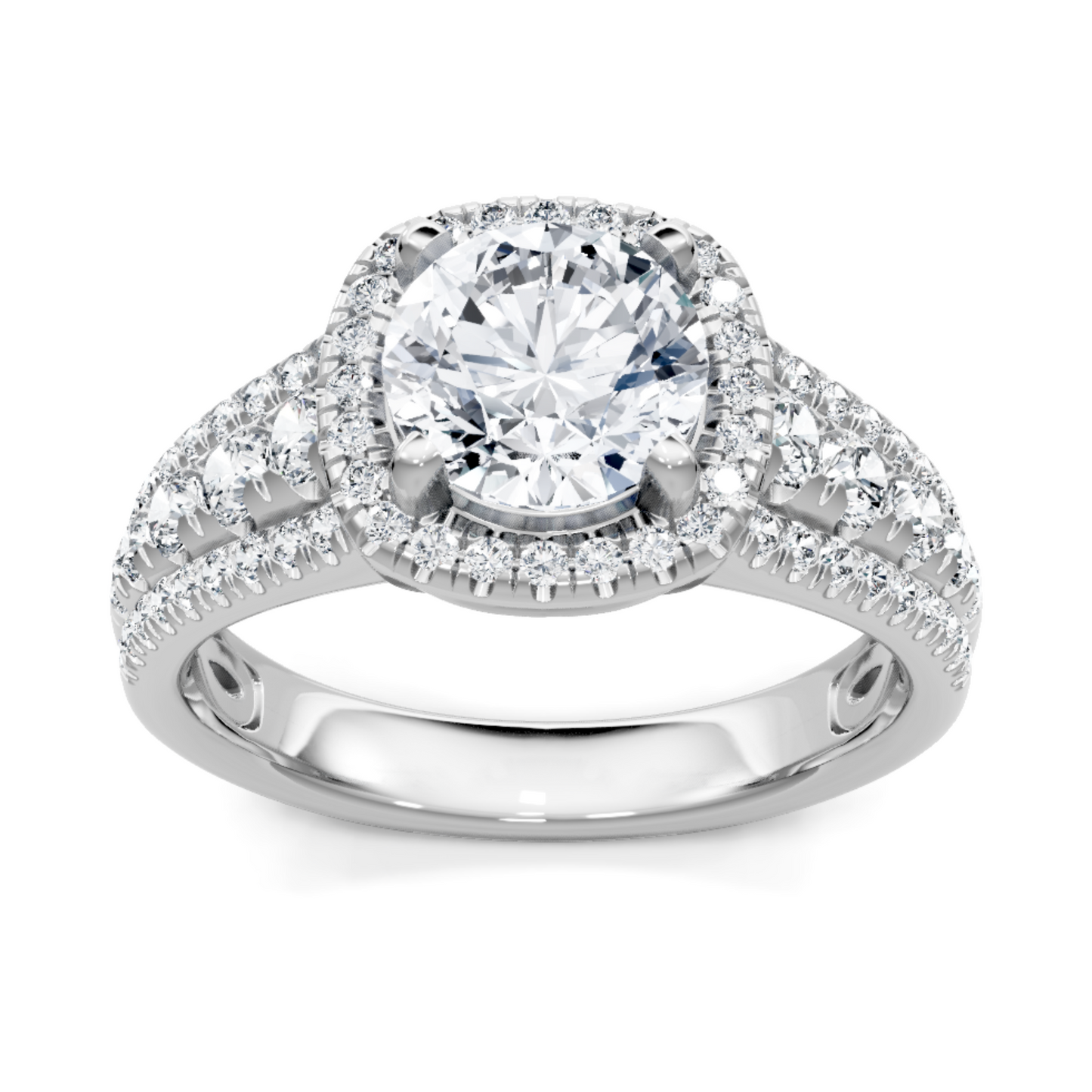 Imagine Bridal 14K White Gold Round Diamond Engagement Ring 0.80ct