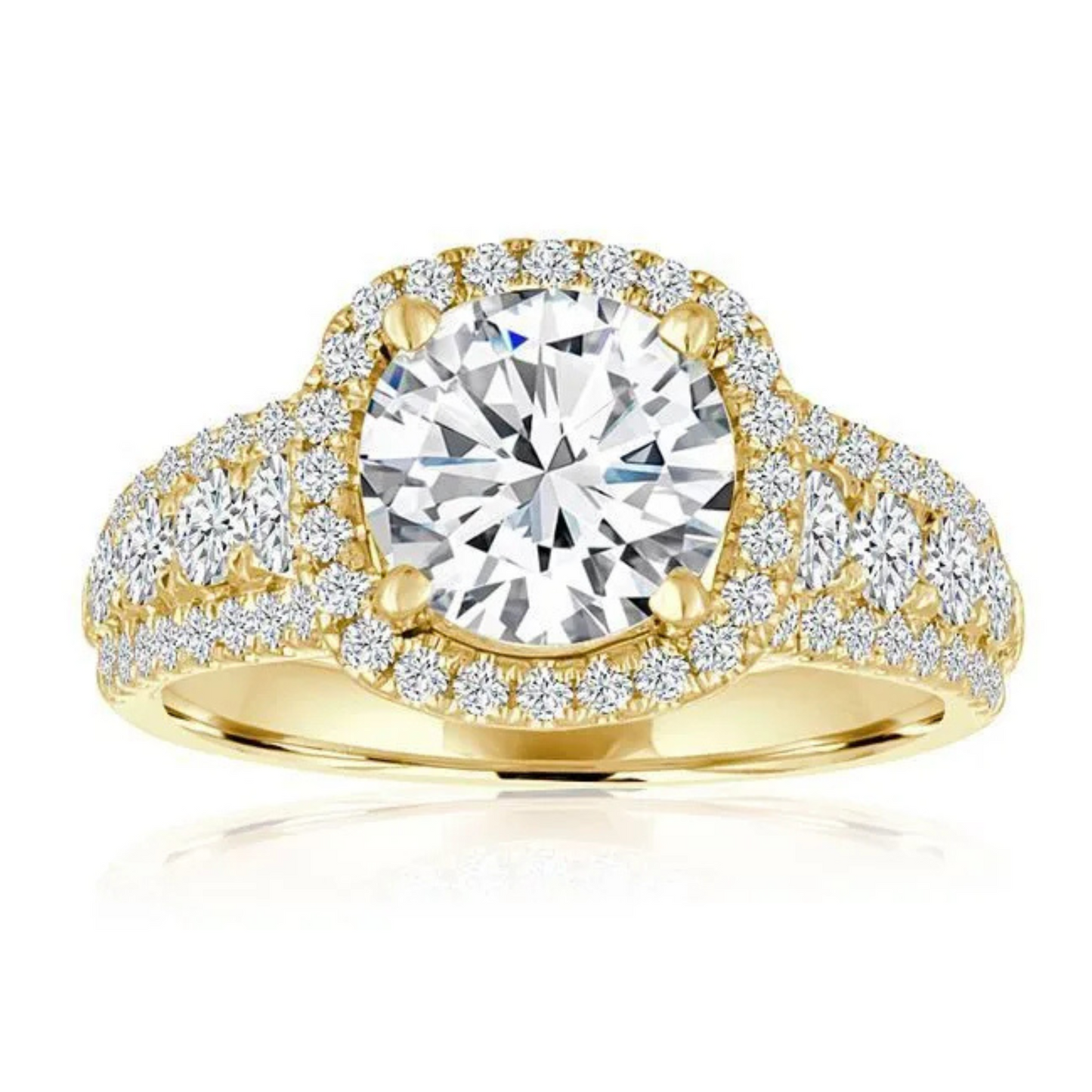 Imagine Bridal 14K White Gold Round Diamond Engagement Ring 0.80ct