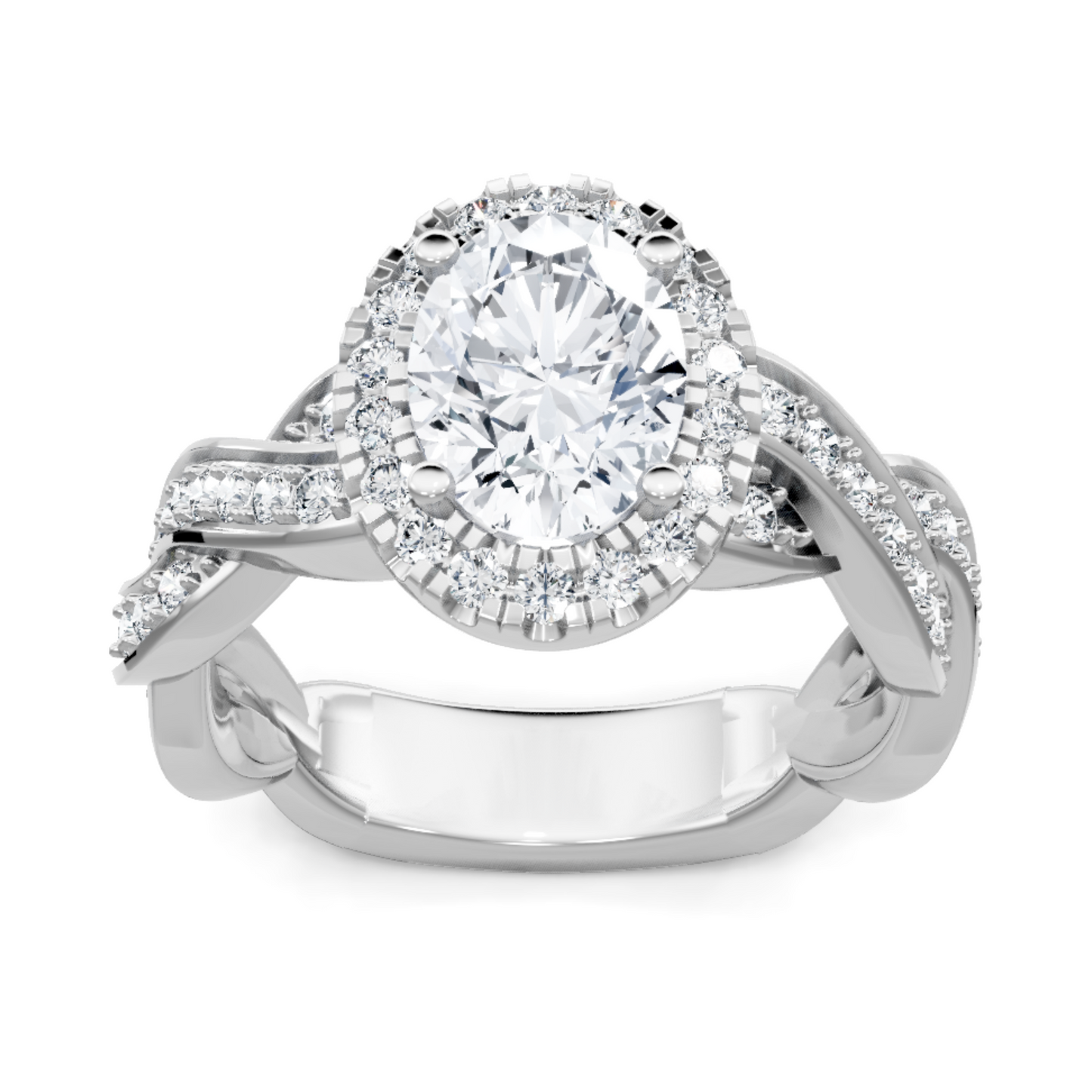 Imagine Bridal 14K White Gold Oval Diamond Engagement Ring 0.60ct