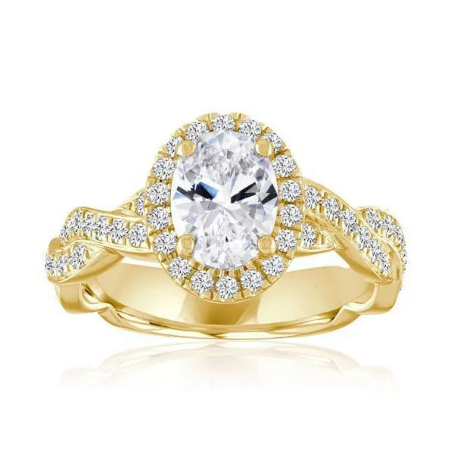 Imagine Bridal 14K White Gold Oval Diamond Engagement Ring 0.60ct