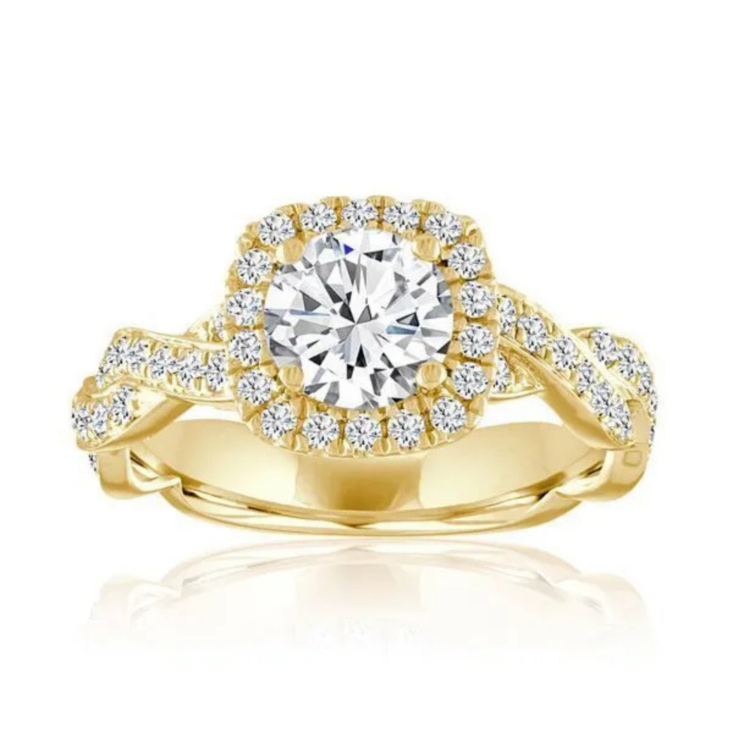 Imagine Bridal 14K White Gold Cushion Diamond Engagement Ring 0.17ct