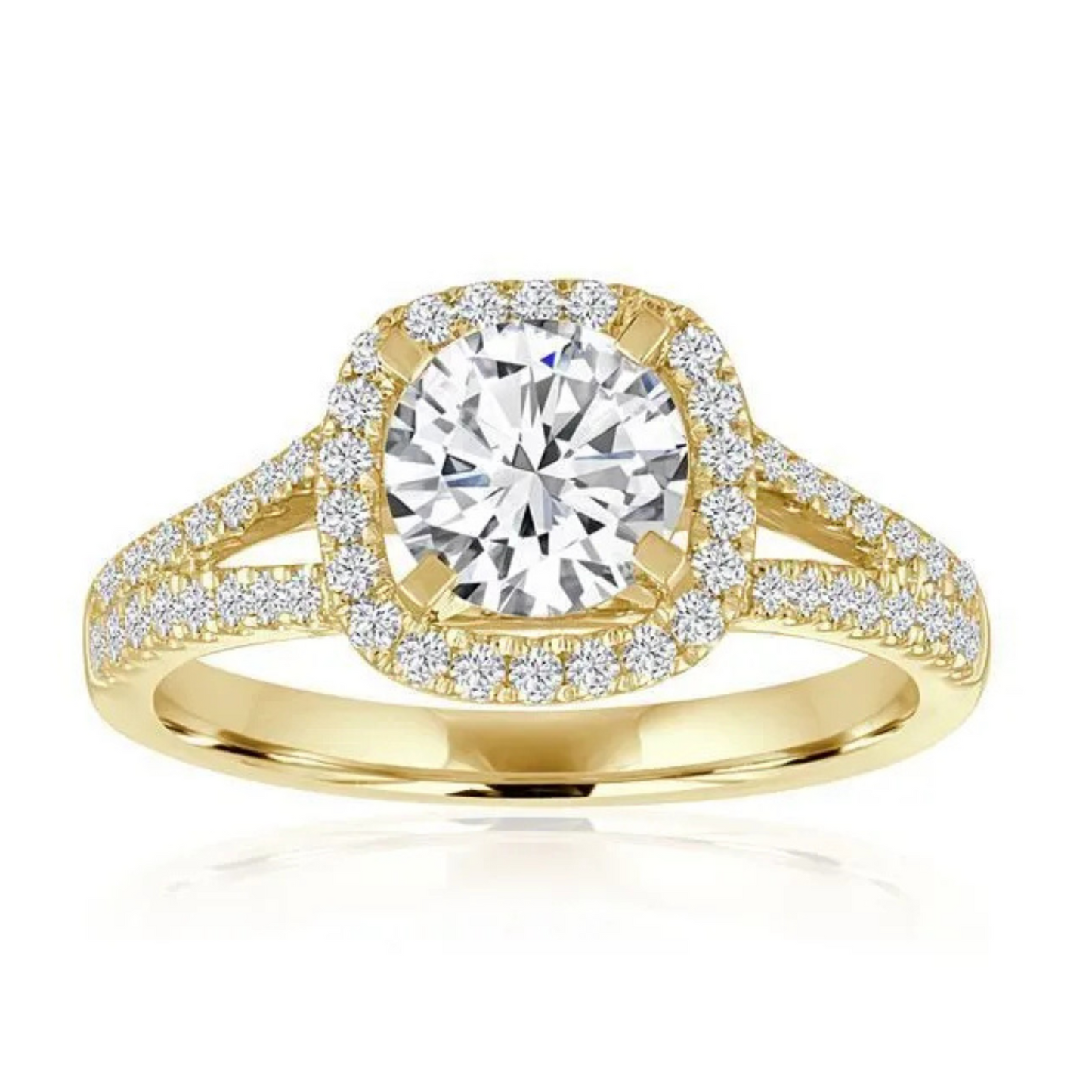 Imagine Bridal 14K White Gold Cushion Diamond Engagement Ring 0.38ct