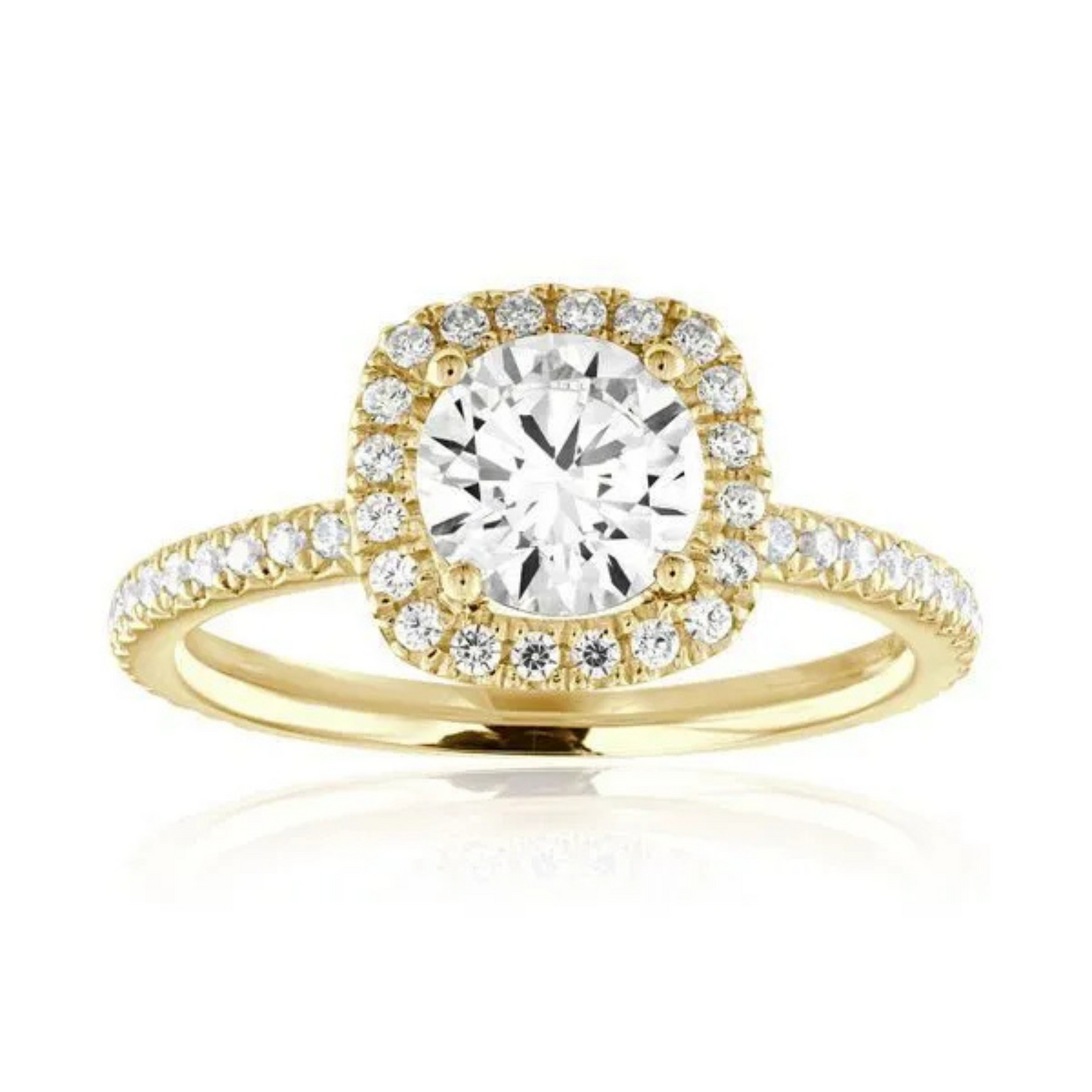 Imagine Bridal 14K White Gold Cushion Diamond Engagement Ring 0.38ct