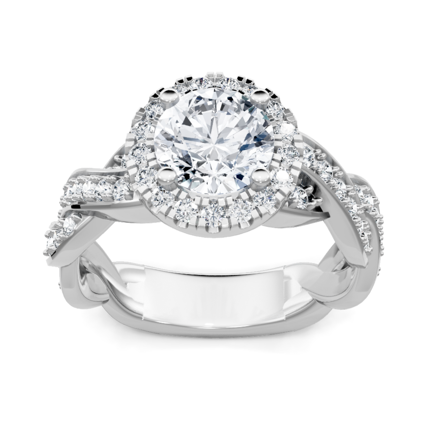 Imagine Bridal 14K White Gold Round Diamond Engagement Ring 0.17ct