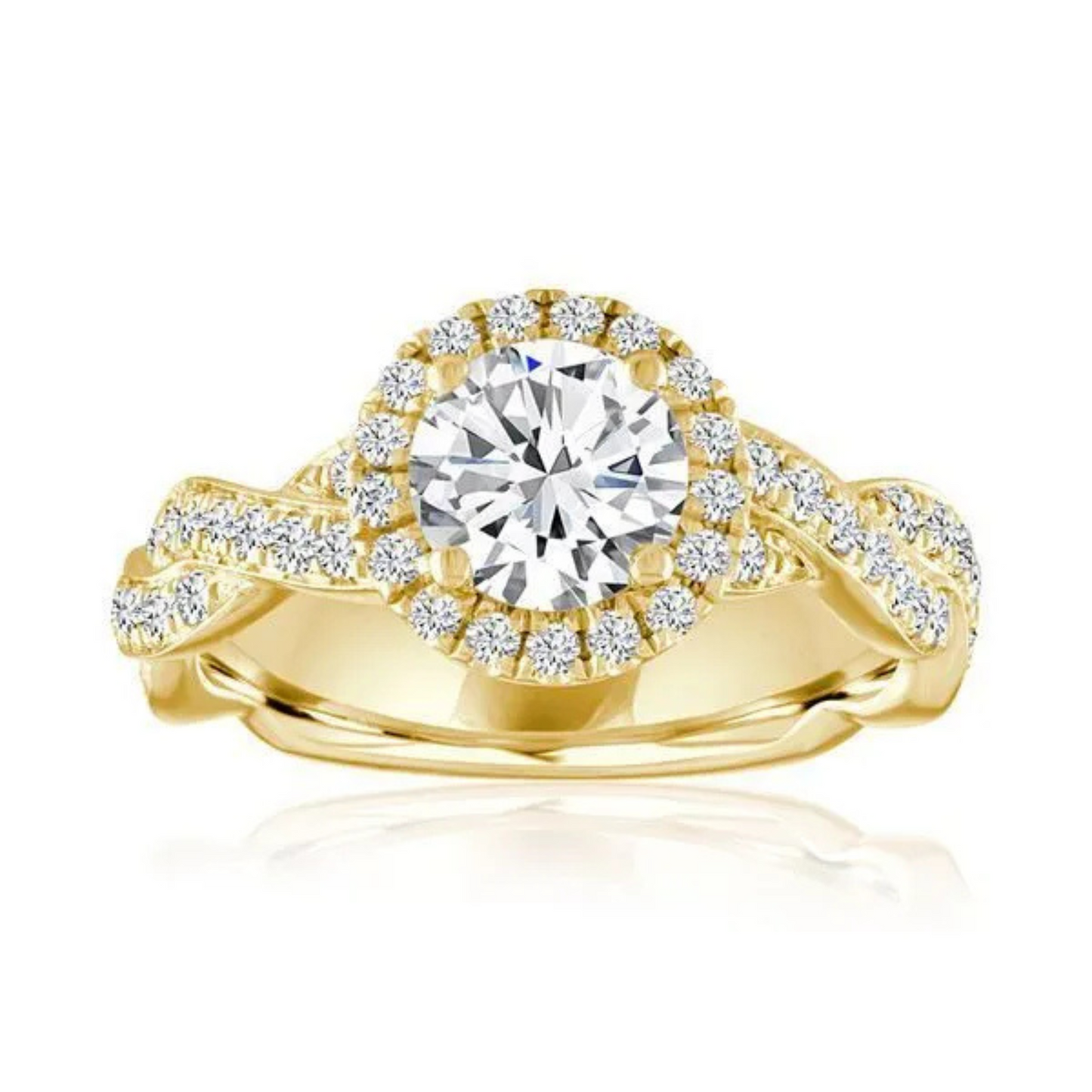 Imagine Bridal 14K White Gold Round Diamond Engagement Ring 0.17ct
