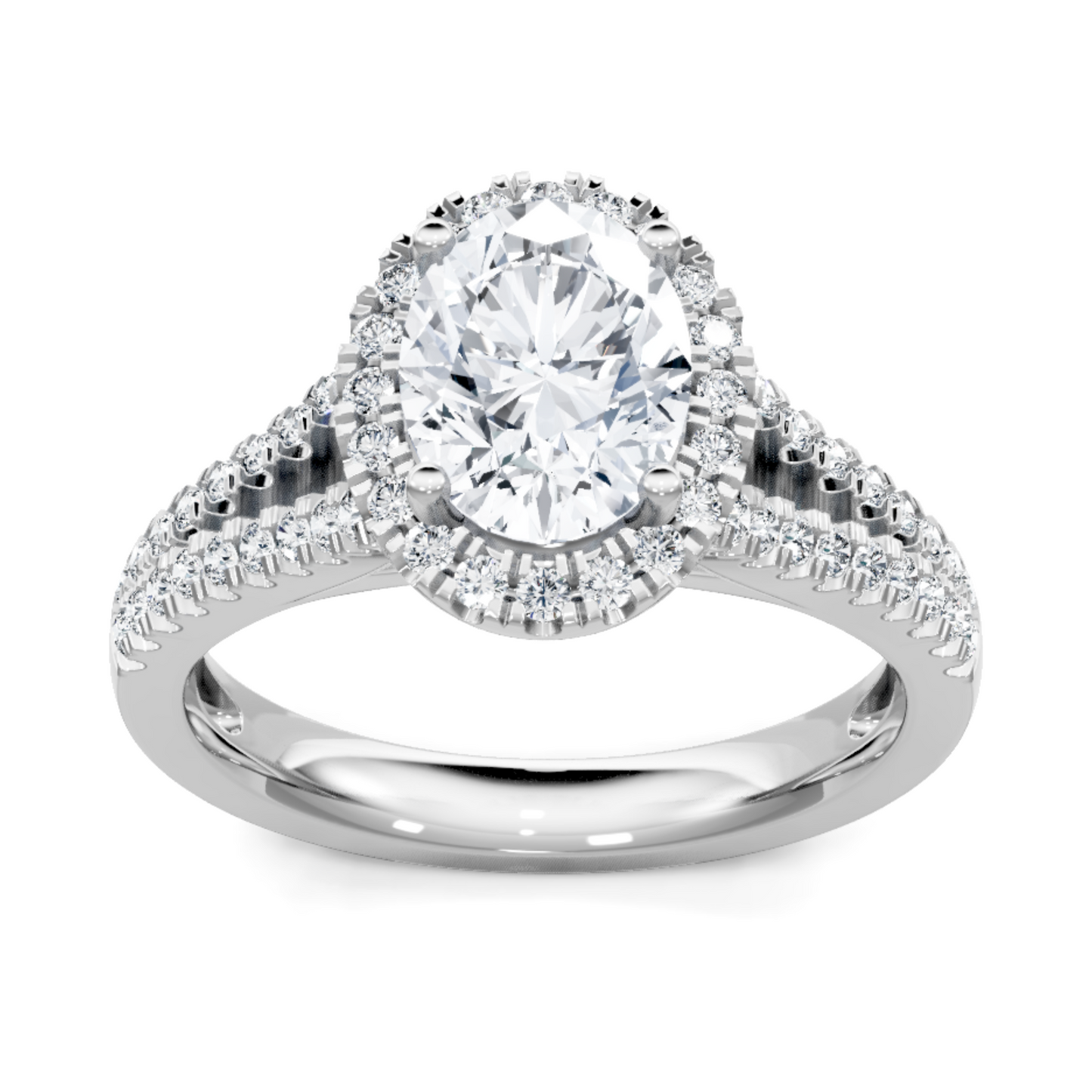 Imagine Bridal 14K White Gold Oval Diamond Engagement Ring 0.33ct