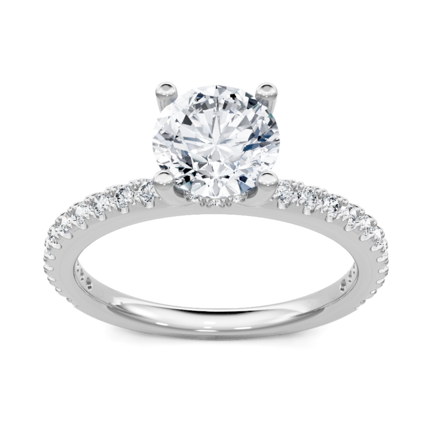 Imagine Bridal 14K White Gold Round Diamond Engagement Ring 0.33ct