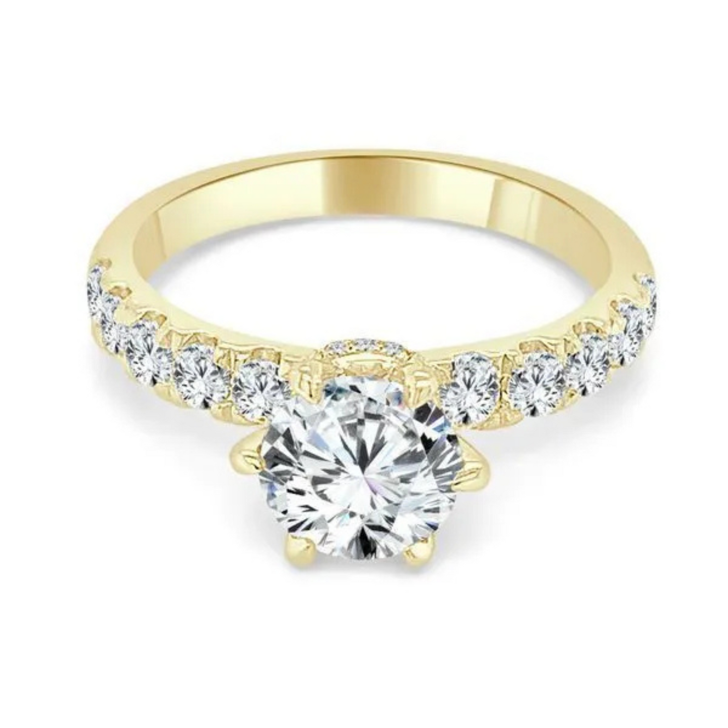 Imagine Bridal 14K White Gold Round Diamond Engagement Ring 0.75ct