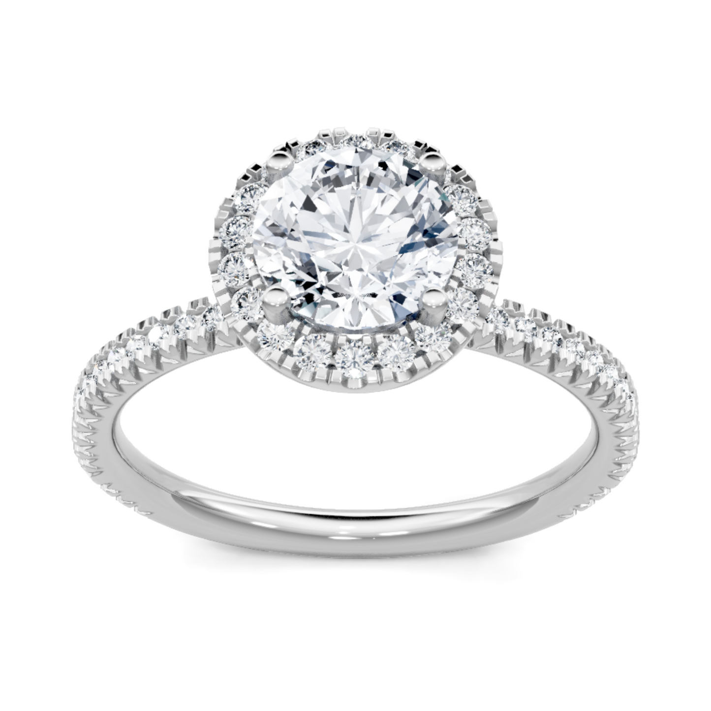 Imagine Bridal 14K White Gold Round Diamond Engagement Ring 0.38ct