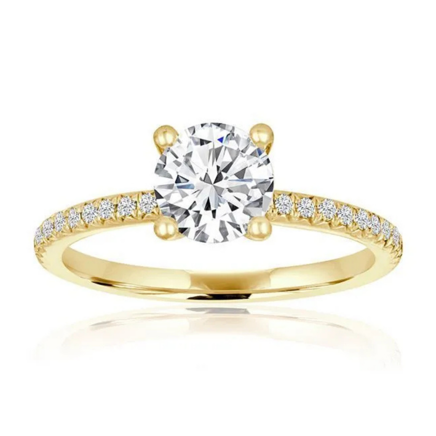 Imagine Bridal 14K White Gold Round Diamond Engagement Ring 0.20ct