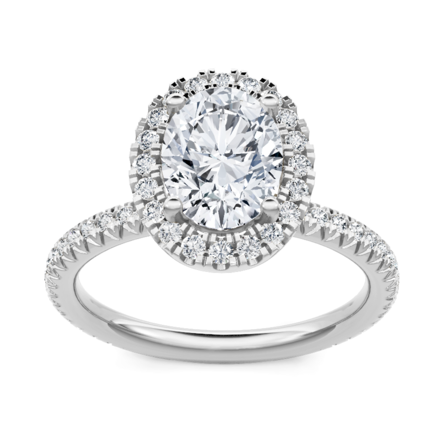 Imagine Bridal 14K White Gold Oval Diamond Engagement Ring 0.38ct
