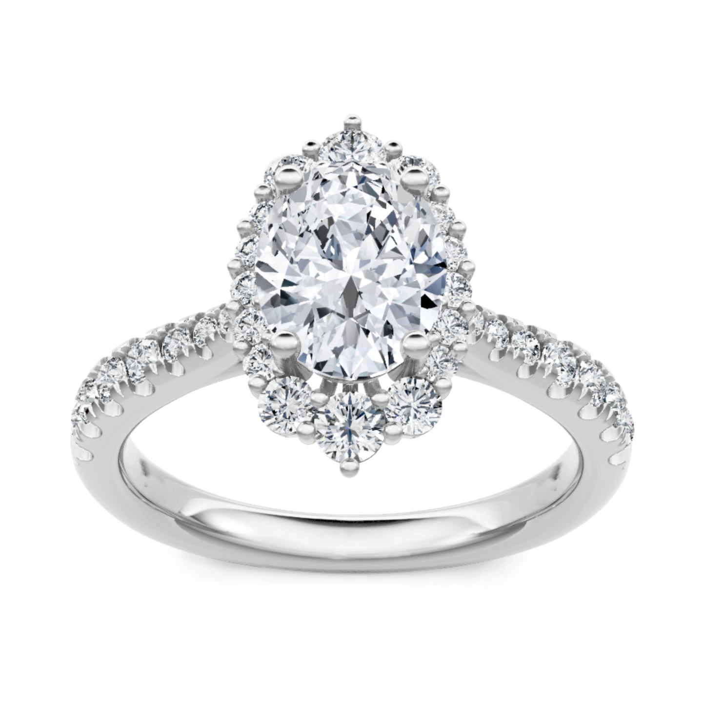 Imagine Bridal 14K White Gold Oval Diamond Engagement Ring 0.50ct