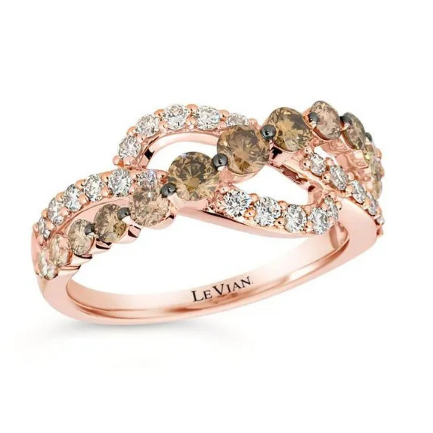 Le Vian 14K Strawberry Gold Ombre Chocolate Diamond Ring 1.25ct