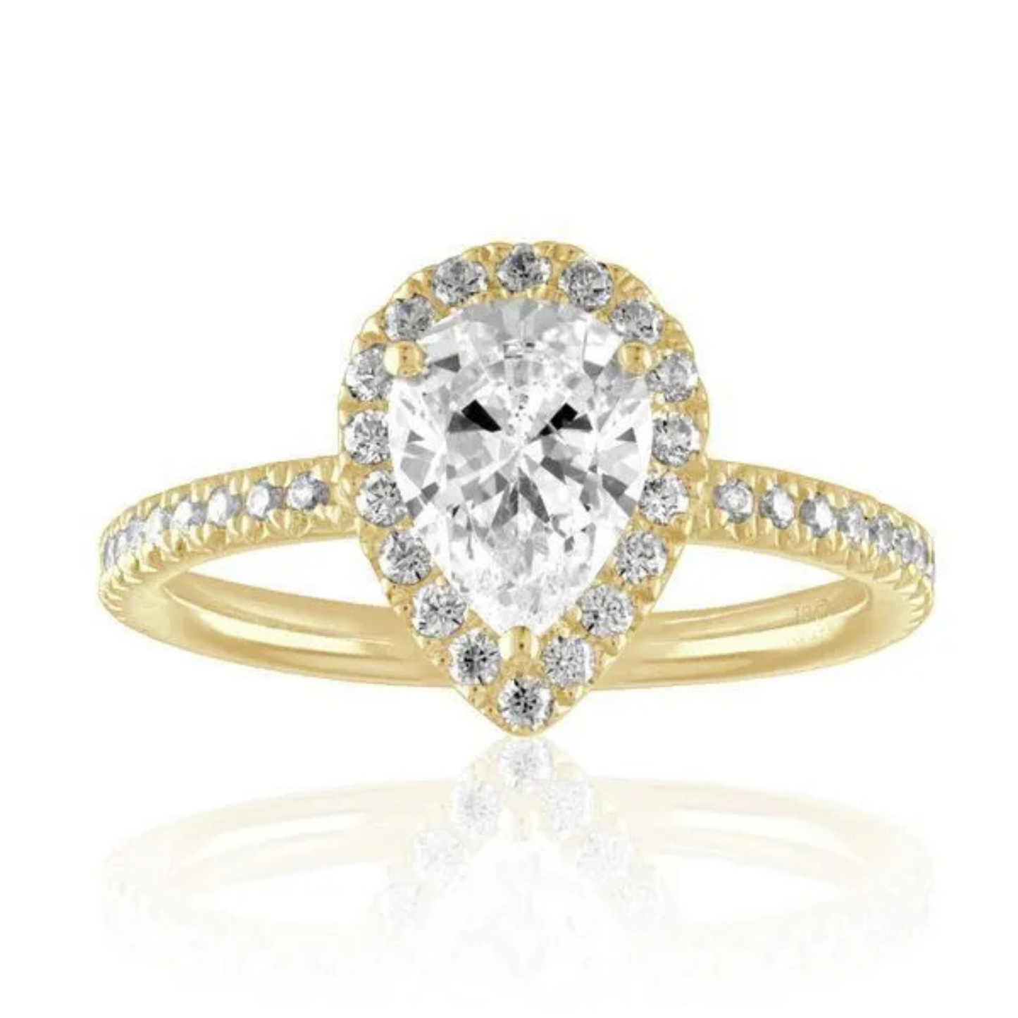 Imagine Bridal 14K White Gold Pear Diamond Engagement Ring 0.40ct