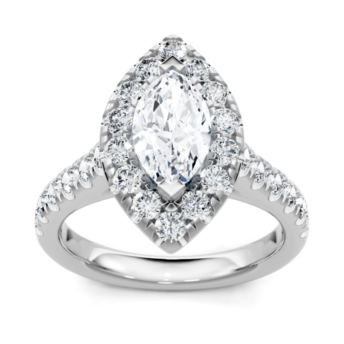 Imagine Bridal 14K White Gold Marquise Diamond Engagement Ring 0.80ct