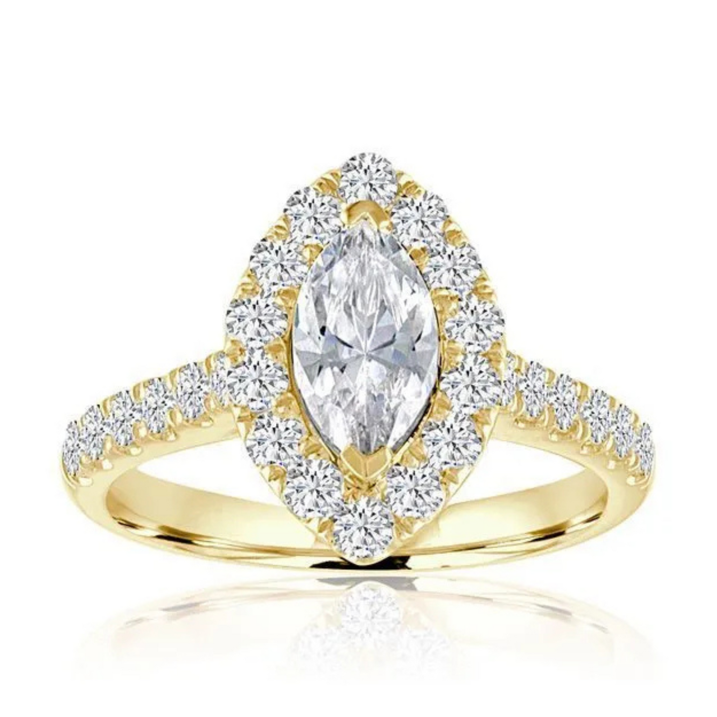 Imagine Bridal 14K White Gold Marquise Diamond Engagement Ring 0.80ct