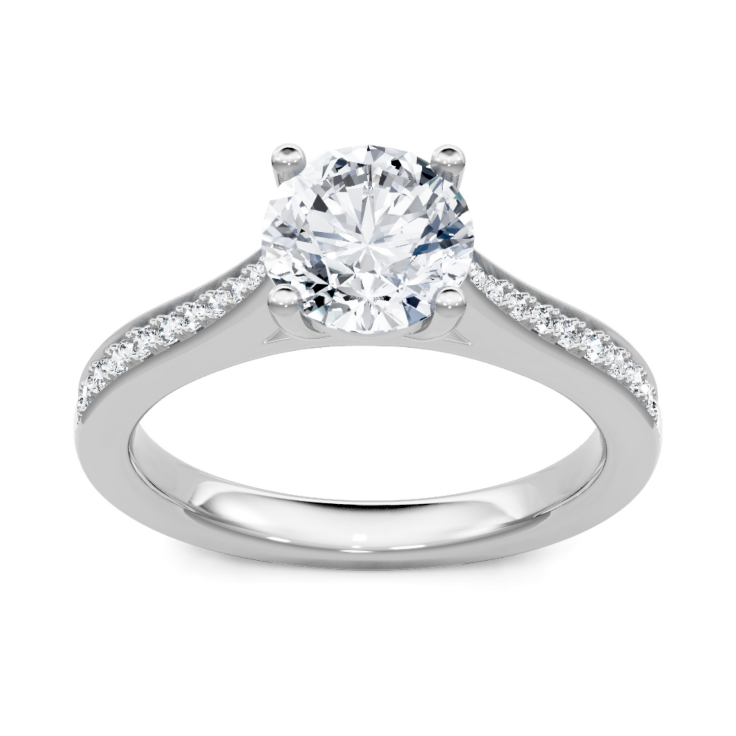 Imagine Bridal 14K White Gold Round Diamond Engaement Ring 0.17ct