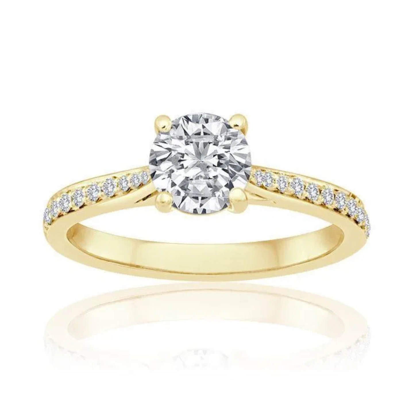 Imagine Bridal 14K White Gold Round Diamond Engaement Ring 0.17ct