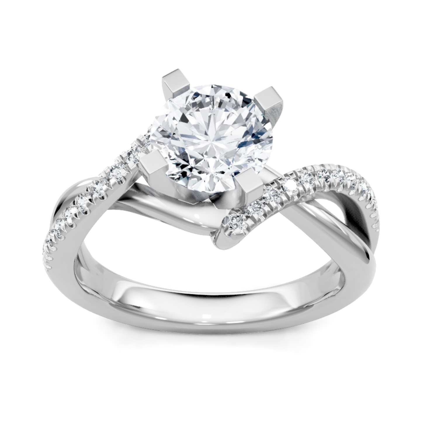 Imagine Bridal 14K White Gold Round Diamond Engagement Ring 0.17ct