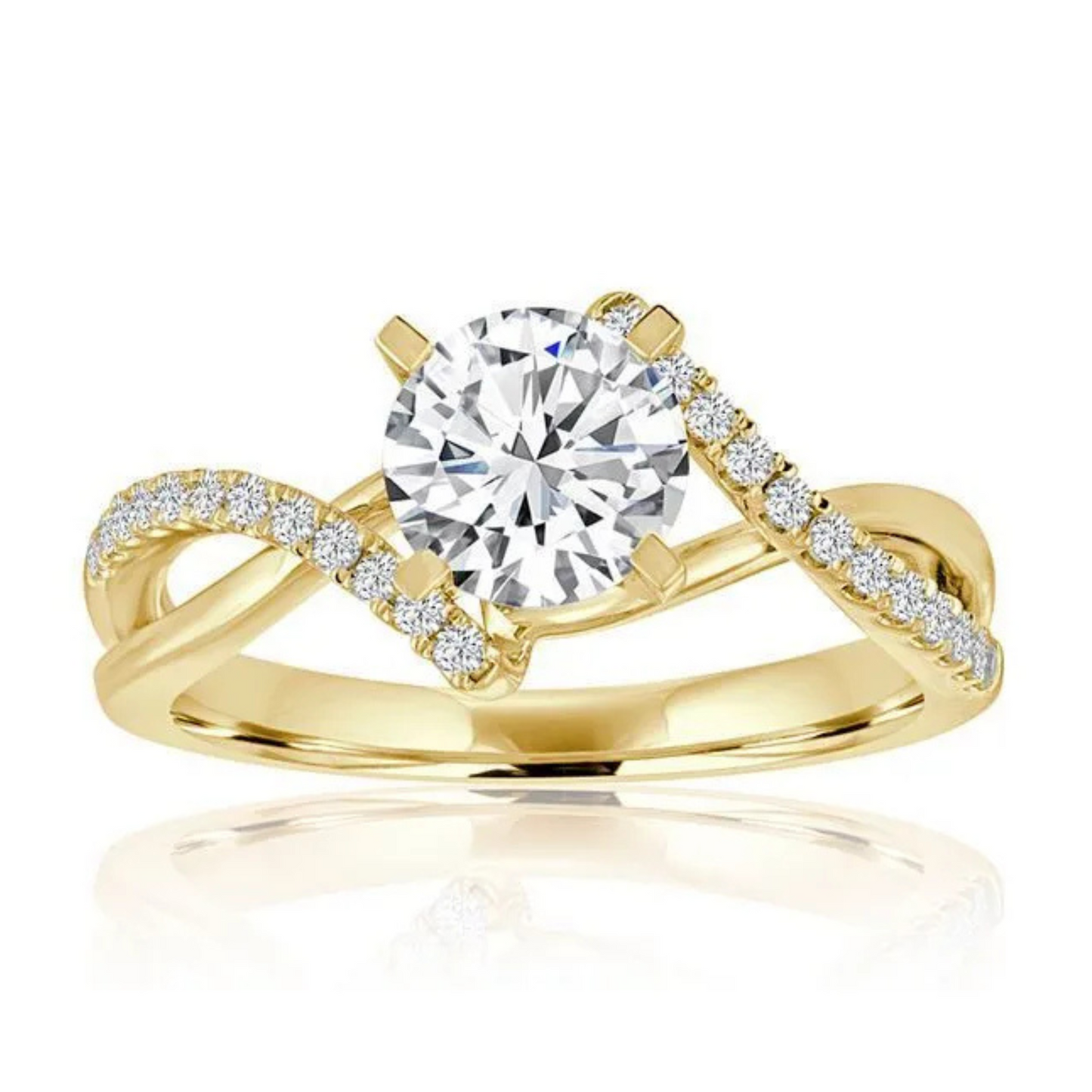 Imagine Bridal 14K White Gold Round Diamond Engagement Ring 0.17ct