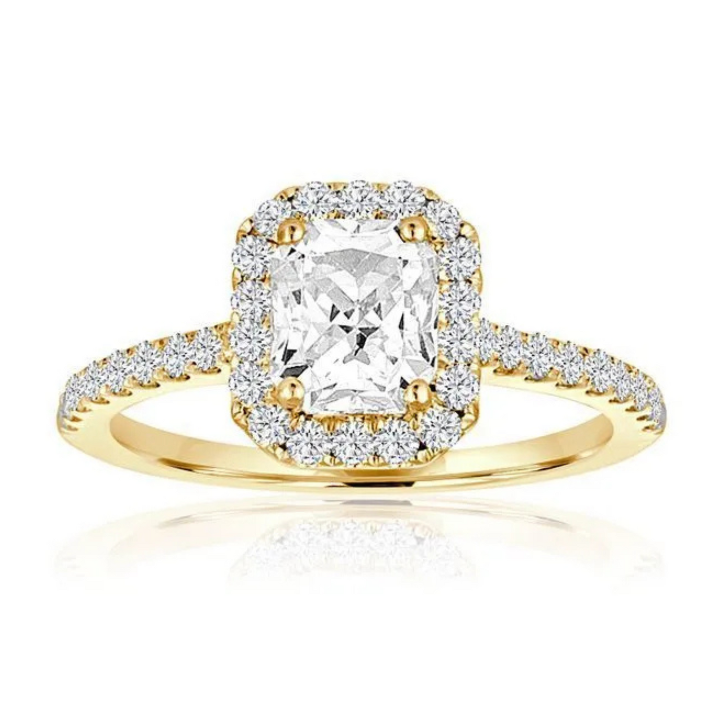 Imagine Bridal 14K White Gold Emerald Diamond Engagement Ring 0.38ct